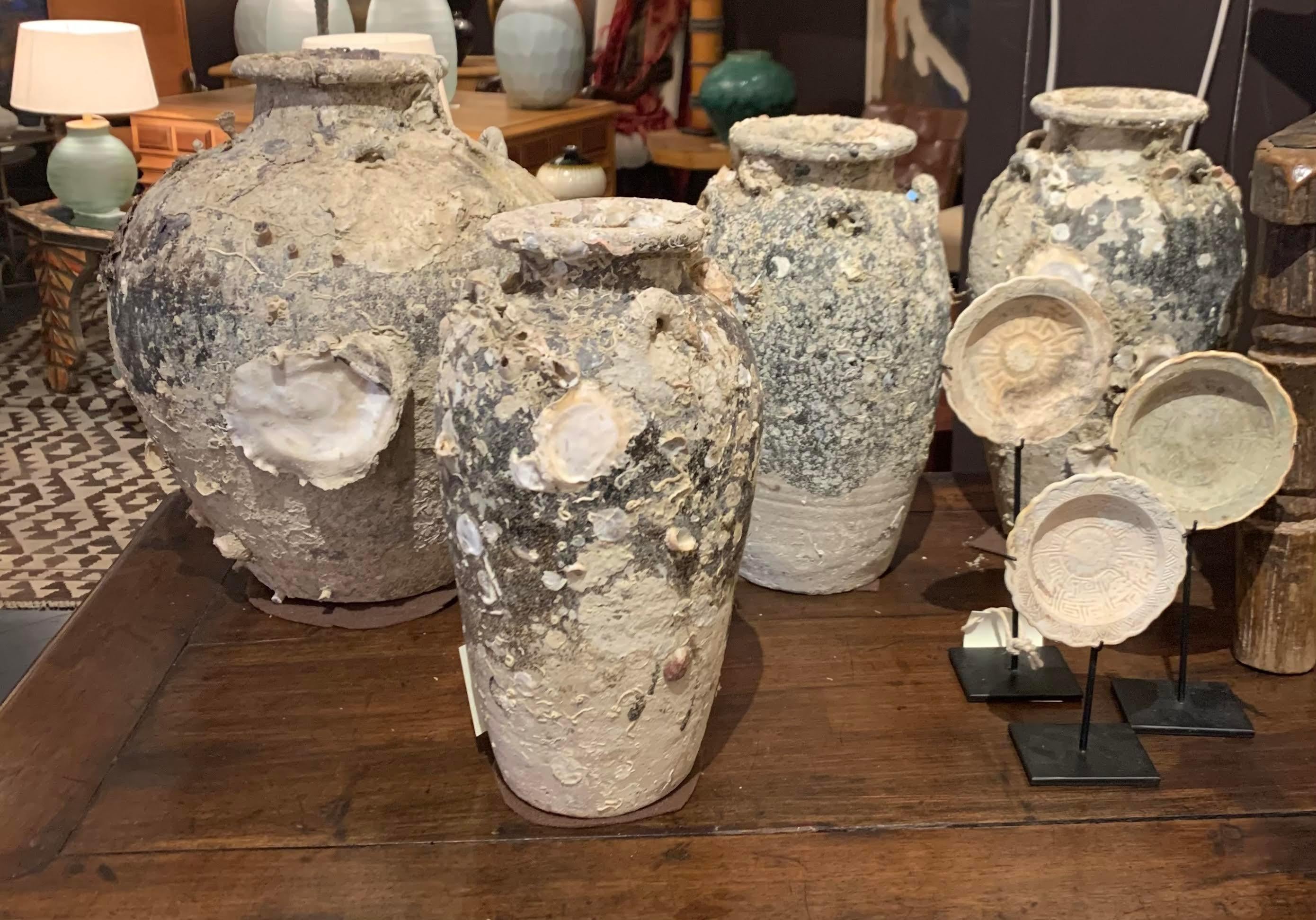 Ceramic 16th Century Ship Wrecked Vase, Thailand