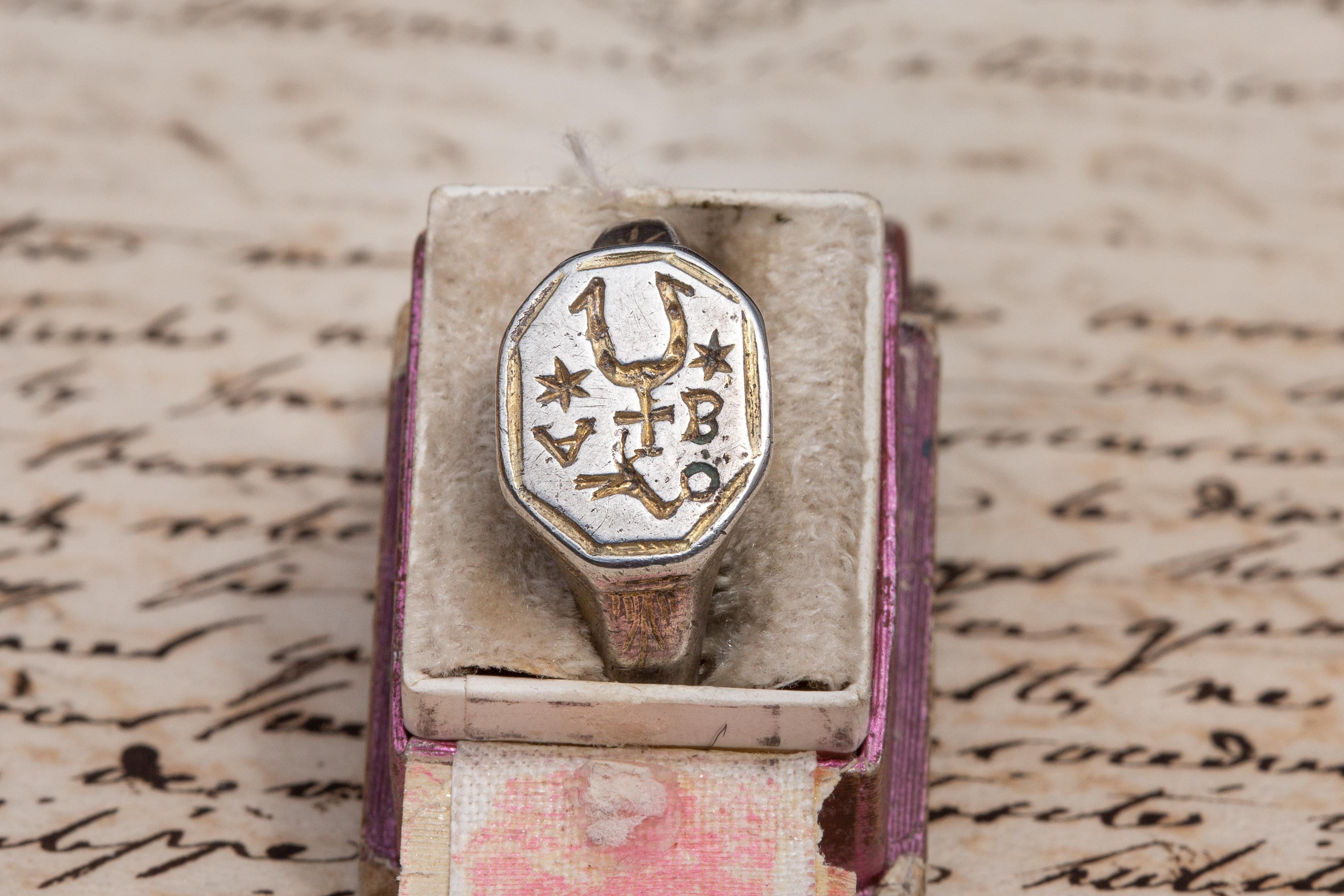 16th Century Silver Polish 'Ślepowron' Coat of Arms Signet Intaglio Ring In Good Condition In London, GB