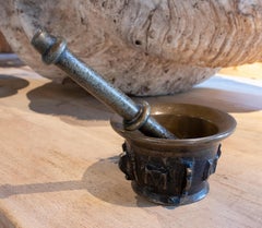 16th century Spanish Bronze Mortar with Letters M on the Sides