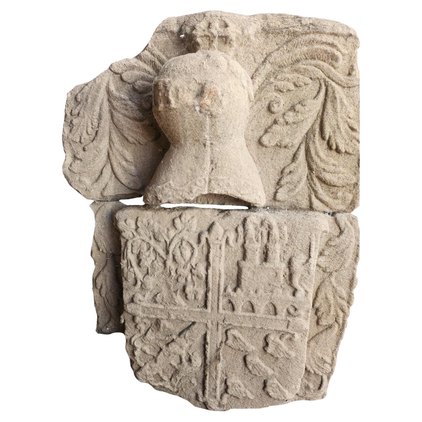 Stemma di famiglia spagnolo del XVI secolo - Scultura in pietra arenaria