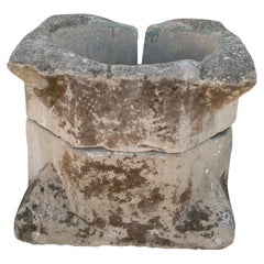 16th Century Spanish Late Gothic Style 2-Part Hand Carved Stone Water Well