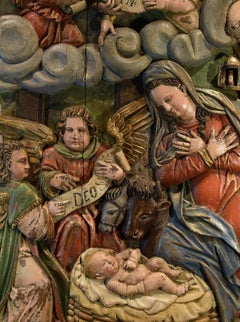 Sculpture Nativity Spain 16th Century Wood Old master