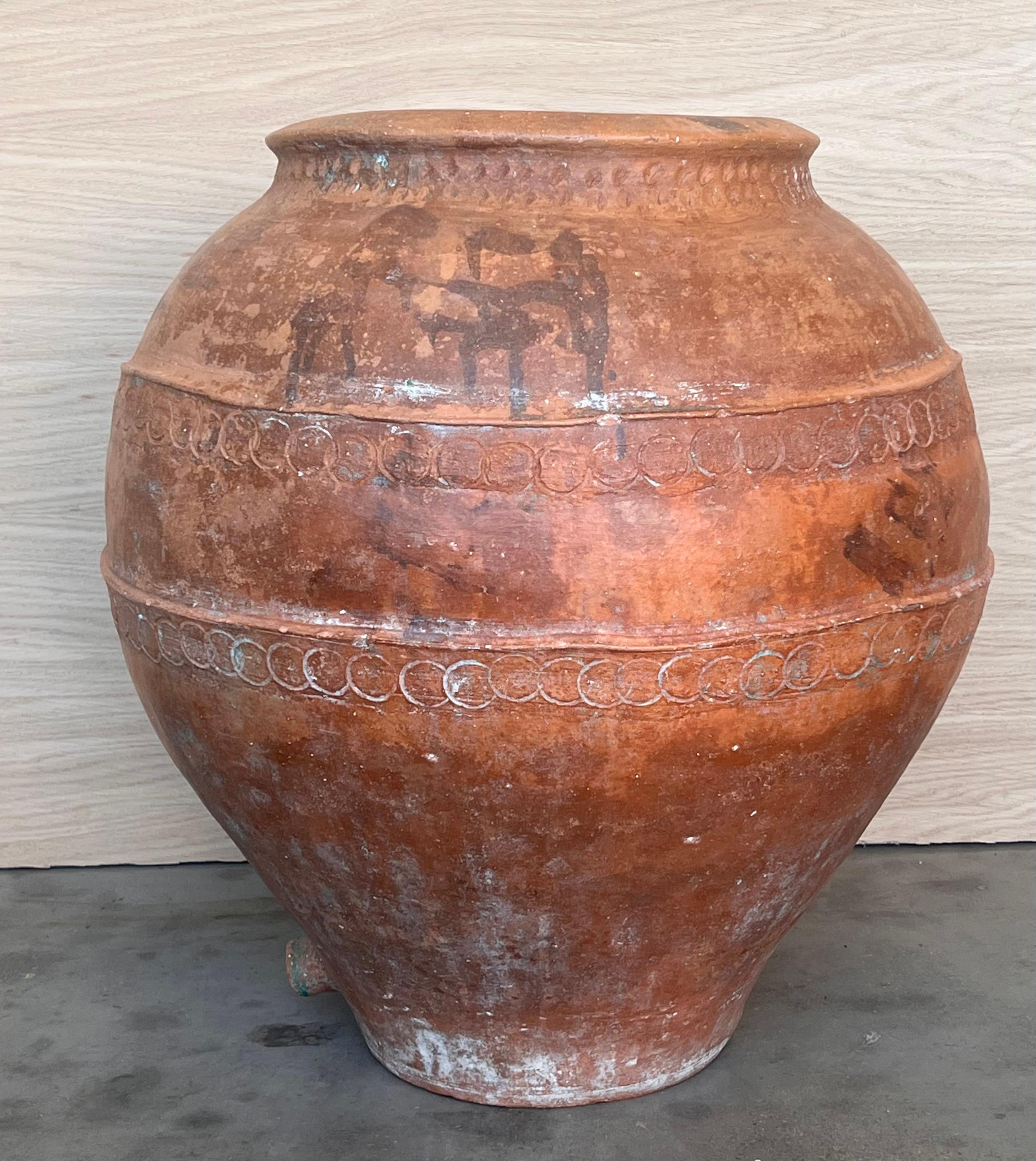18th Century and Earlier 16th Century Spanish Terracotta Vase For Sale