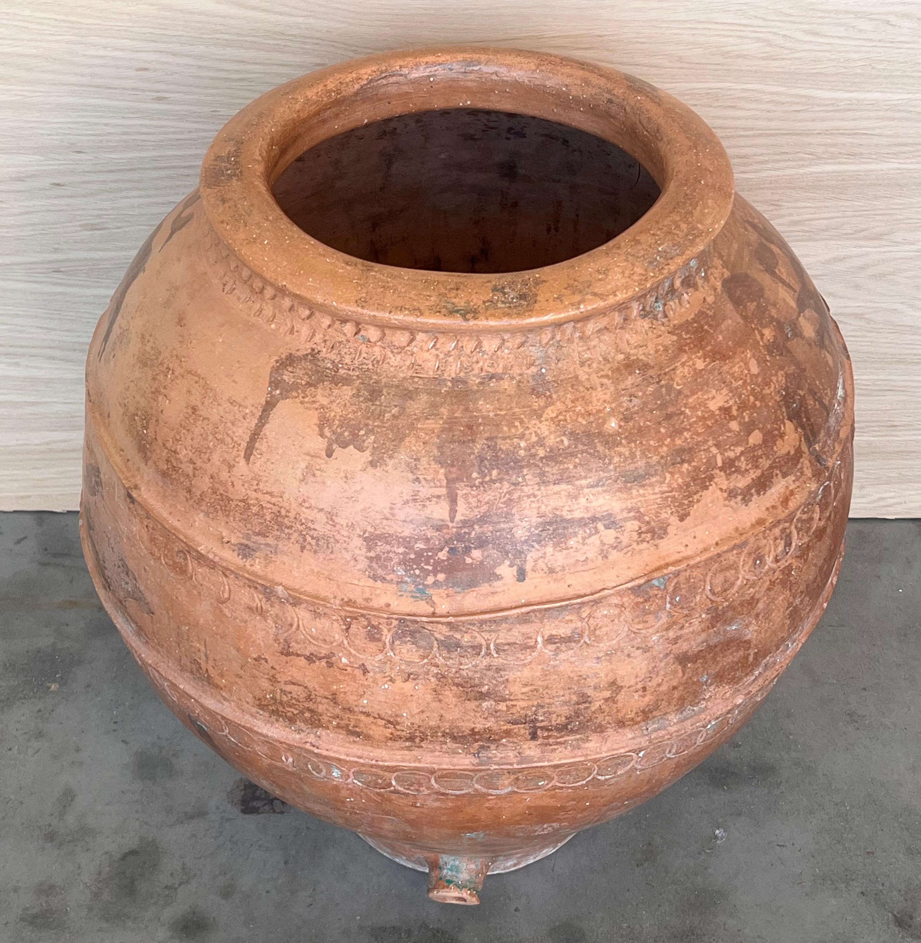 Terre cuite Vase espagnol en terre cuite du XVIe siècle en vente