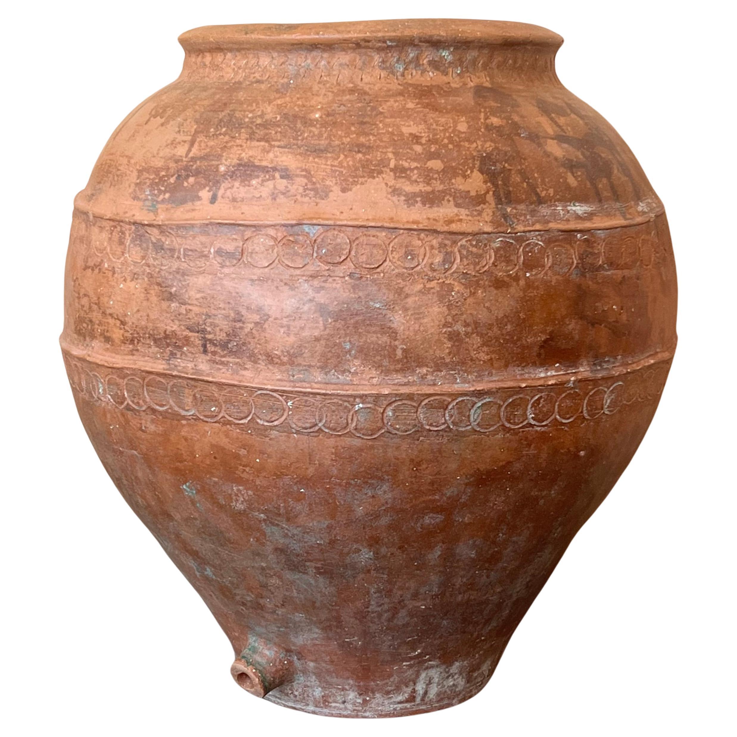 Vase espagnol en terre cuite du XVIe siècle