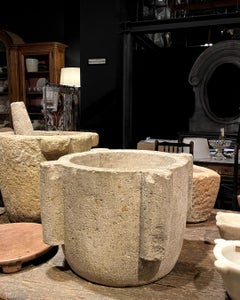 16th Century Spanish White Stone Mortar