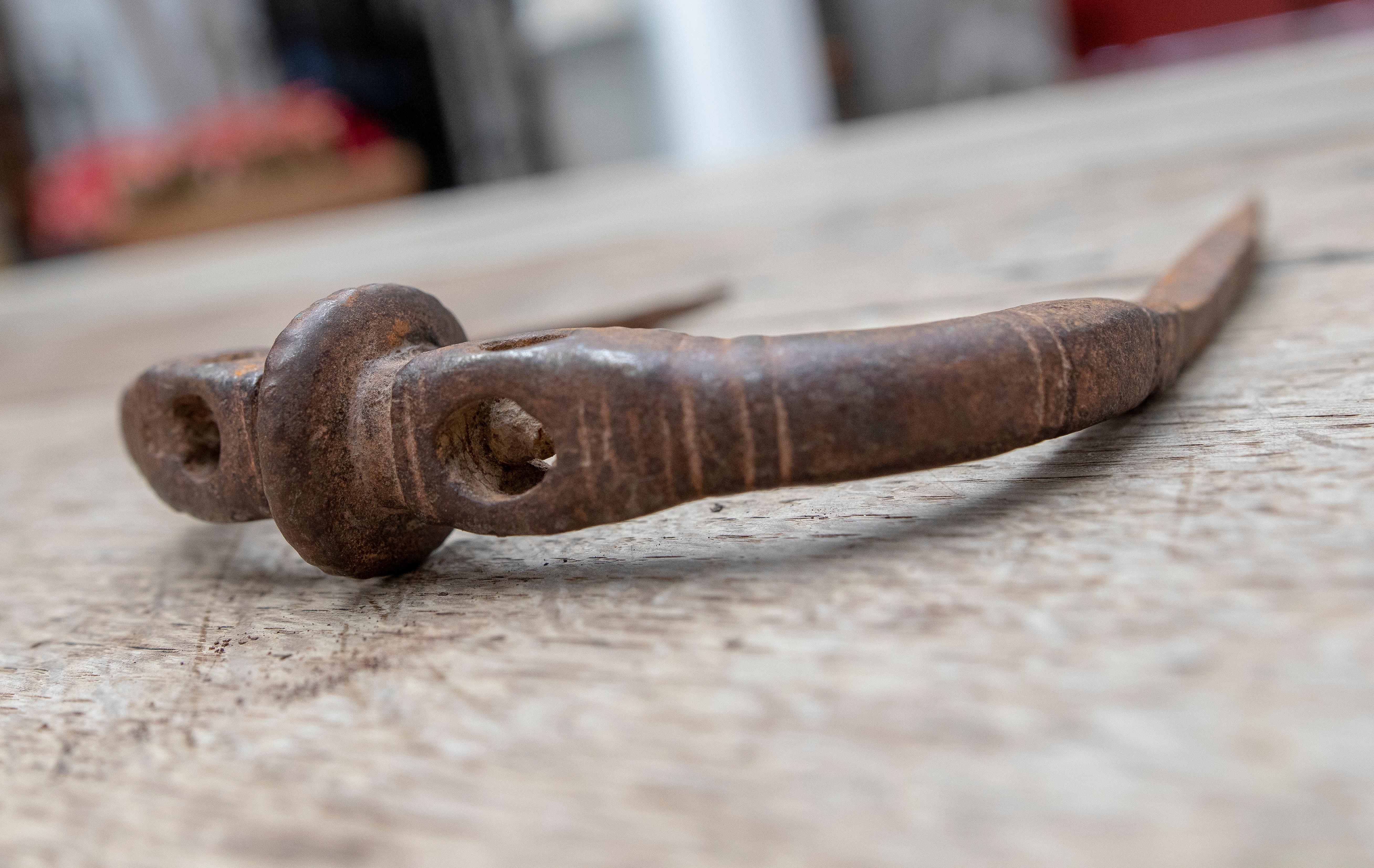 16th Century Spanish wrought iron handle.