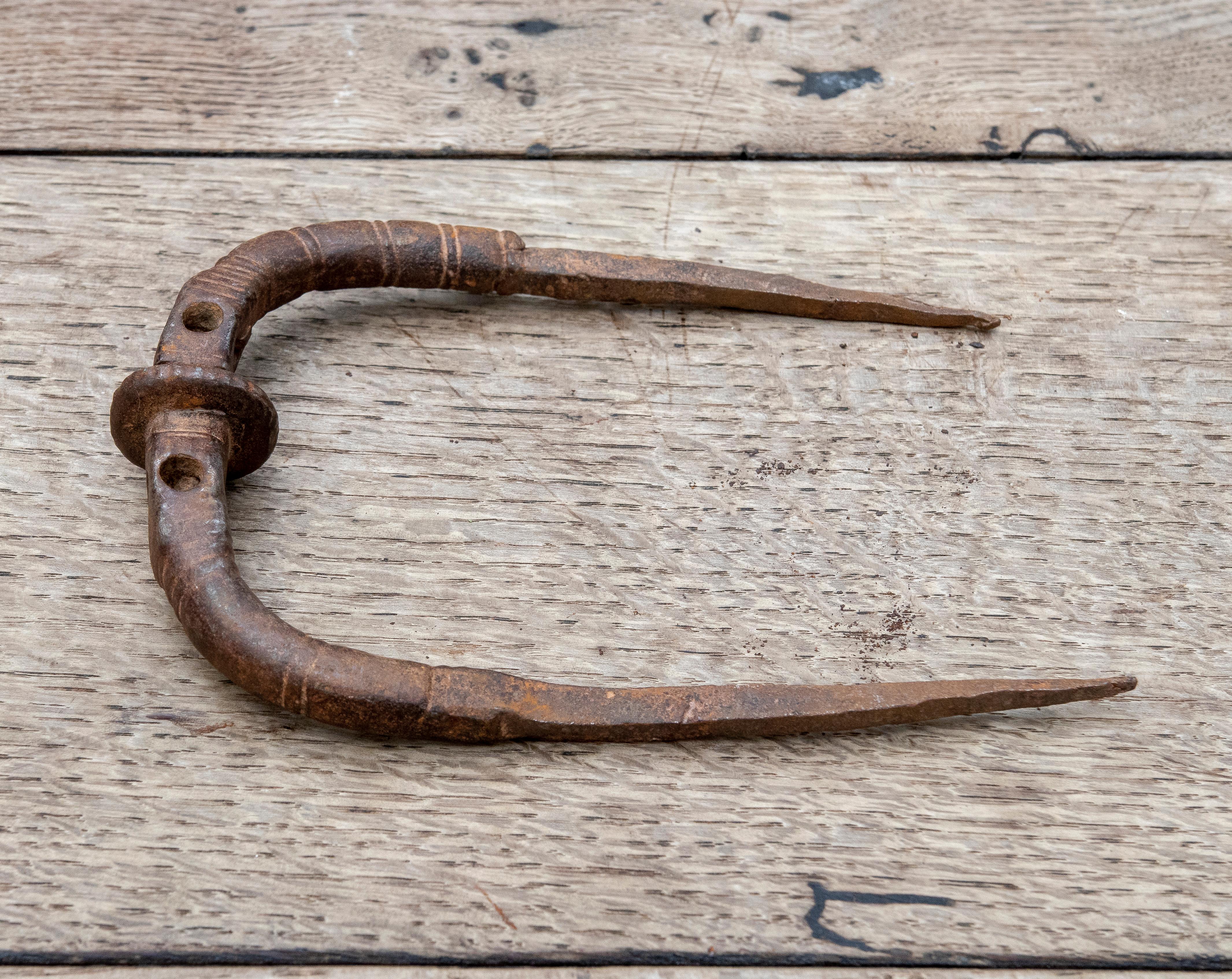 16th Century, Spanish Wrought Iron Handle For Sale 1