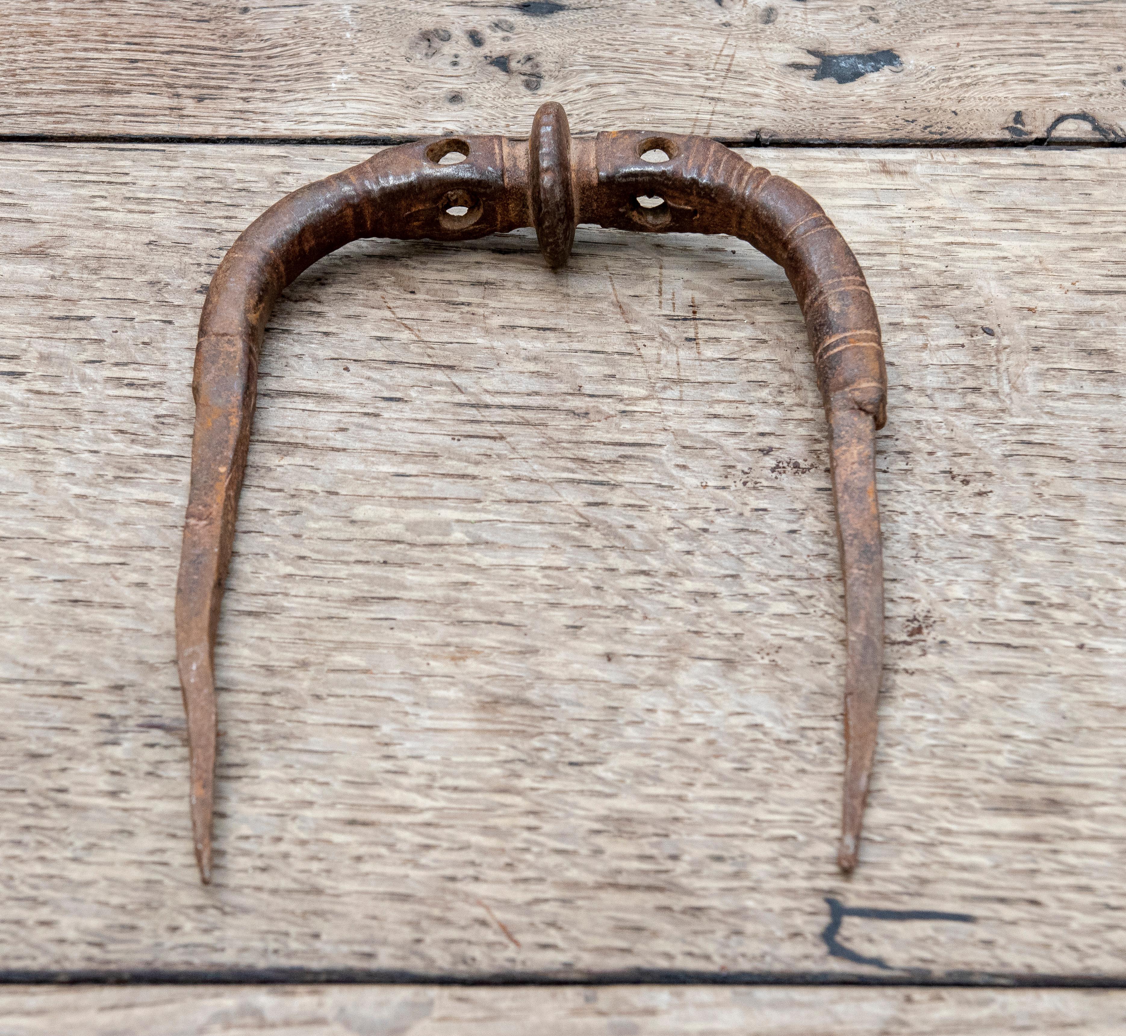 16th Century, Spanish Wrought Iron Handle For Sale 2