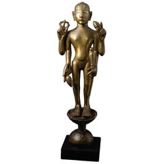 16th century Special antique bronze Vishnu statue from India