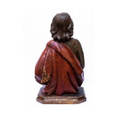 16th Century St. John the Evangelist Sculpture Polychrome Wood