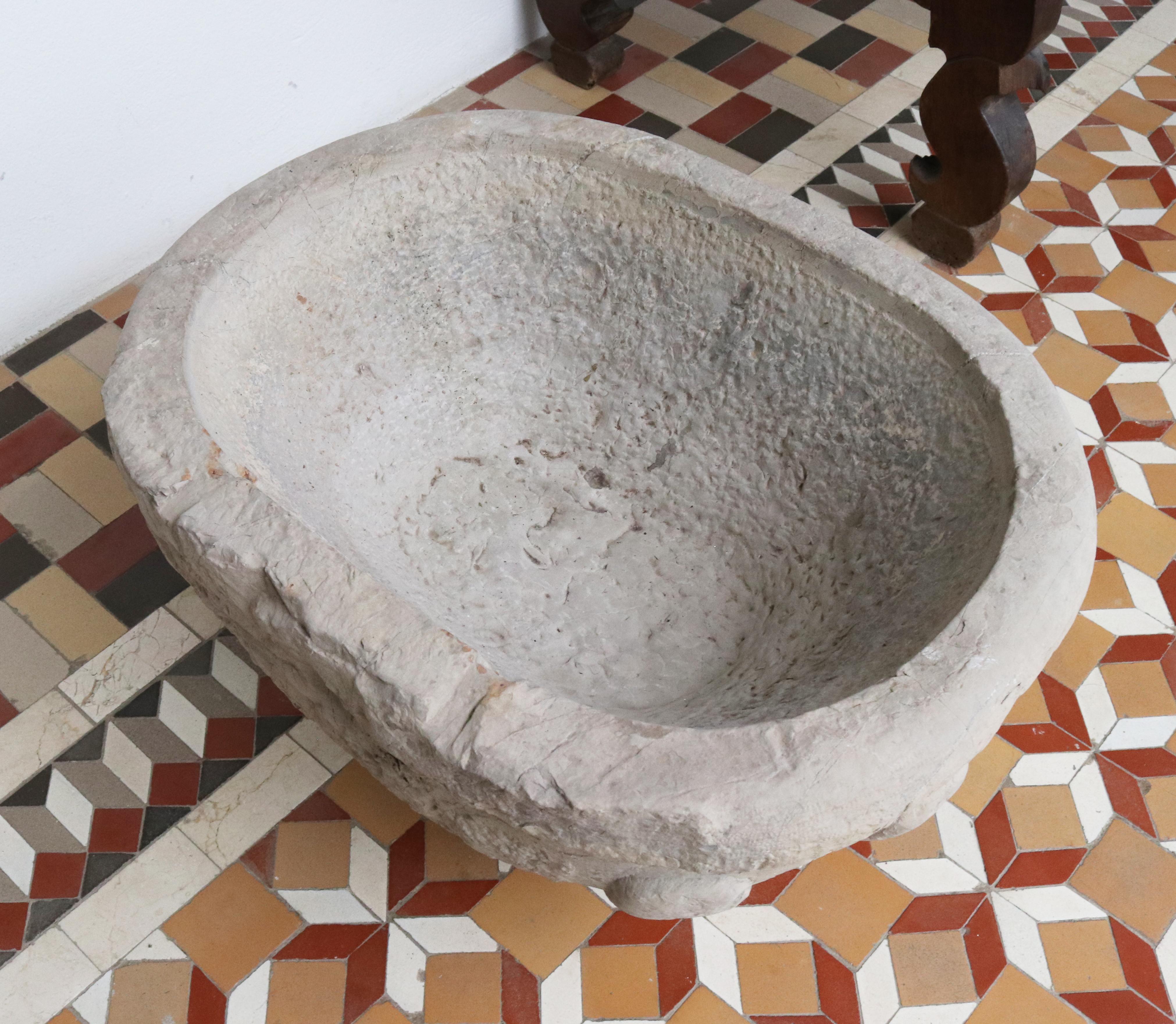 16th Century Stone Conch Shaped Holy Water Stoup 1