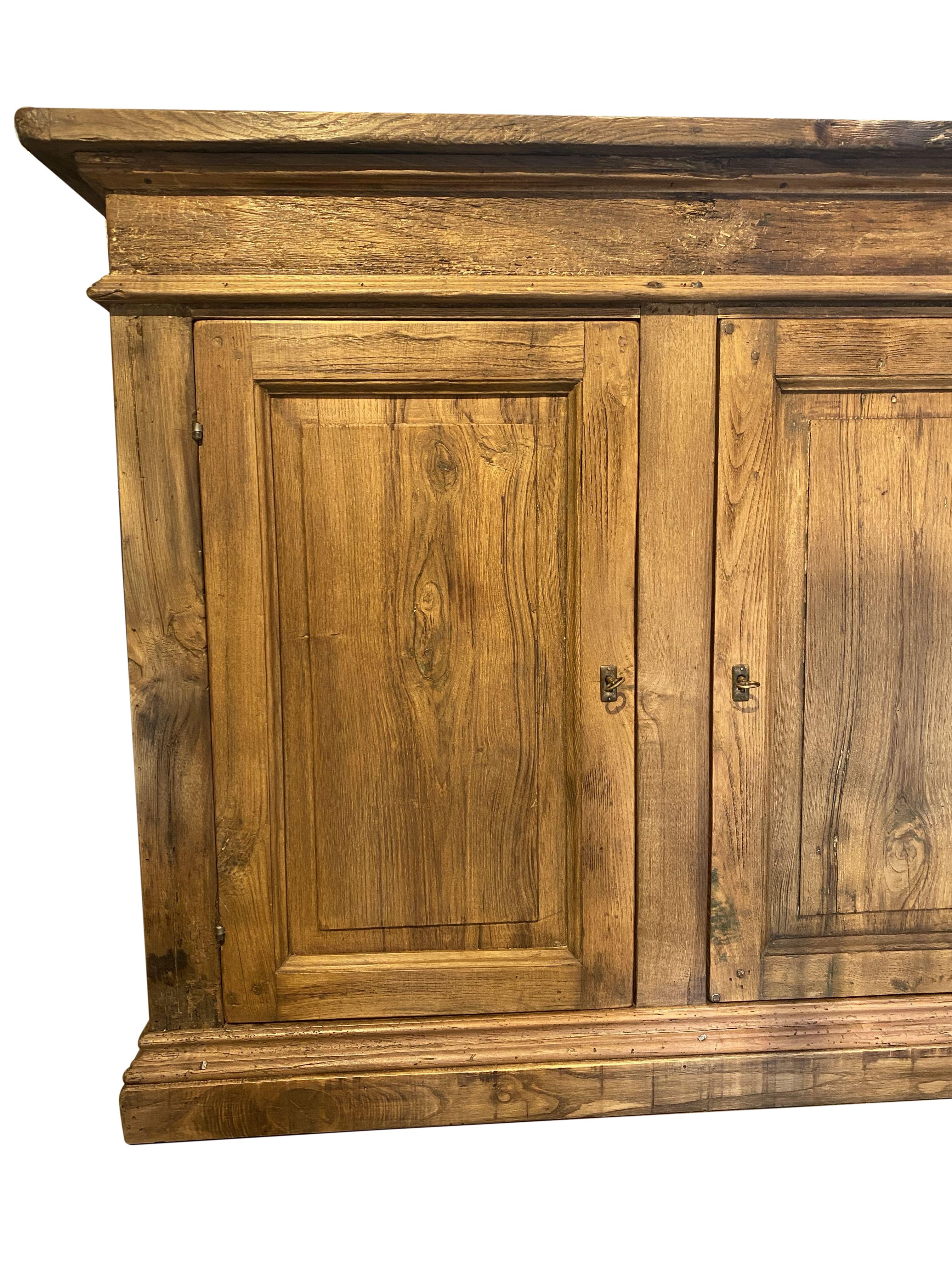 Contemporary 16th C Style Italian Chestnut 3 Door Credenza to order  For Sale