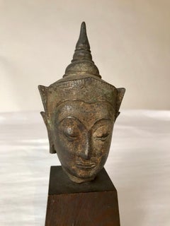 17th Century Thai Bronze Bust Of The Buddha