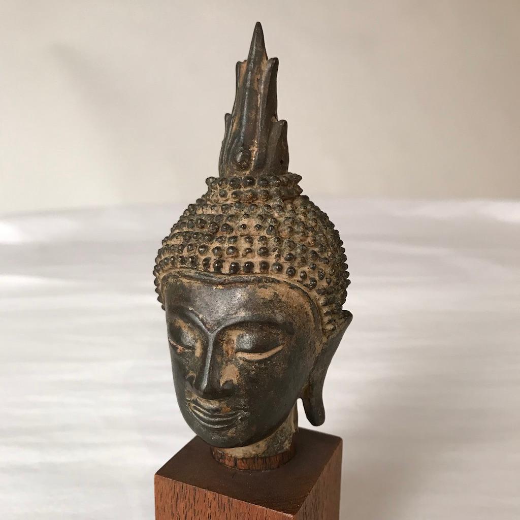 16th Century Thai Bronze Head of the Buddha 4