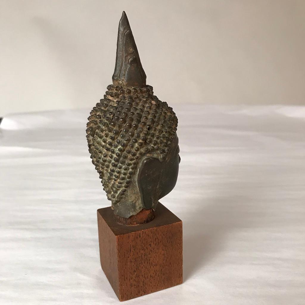 Cast 16th Century Thai Bronze Head of the Buddha