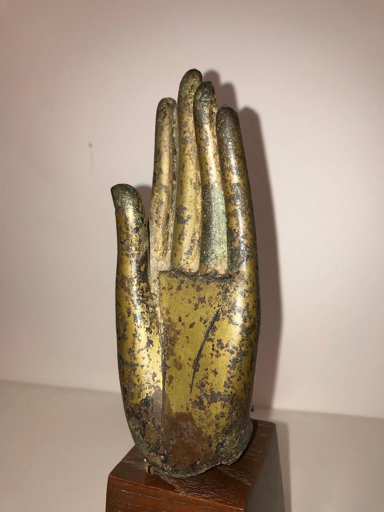 16th Century Thai Gilt Bronze Buddha Hand 3