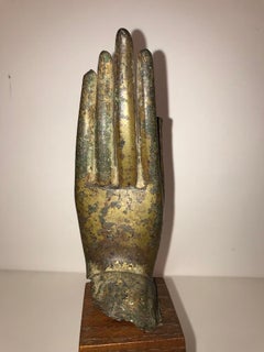 16th Century Thai Gilt Bronze Buddha Hand
