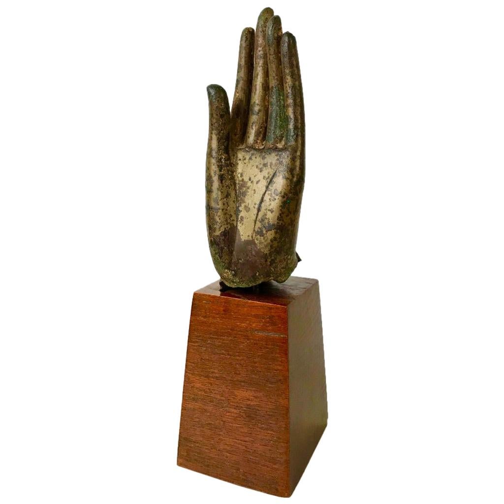 16th Century Thai Gilt Bronze Buddha Hand