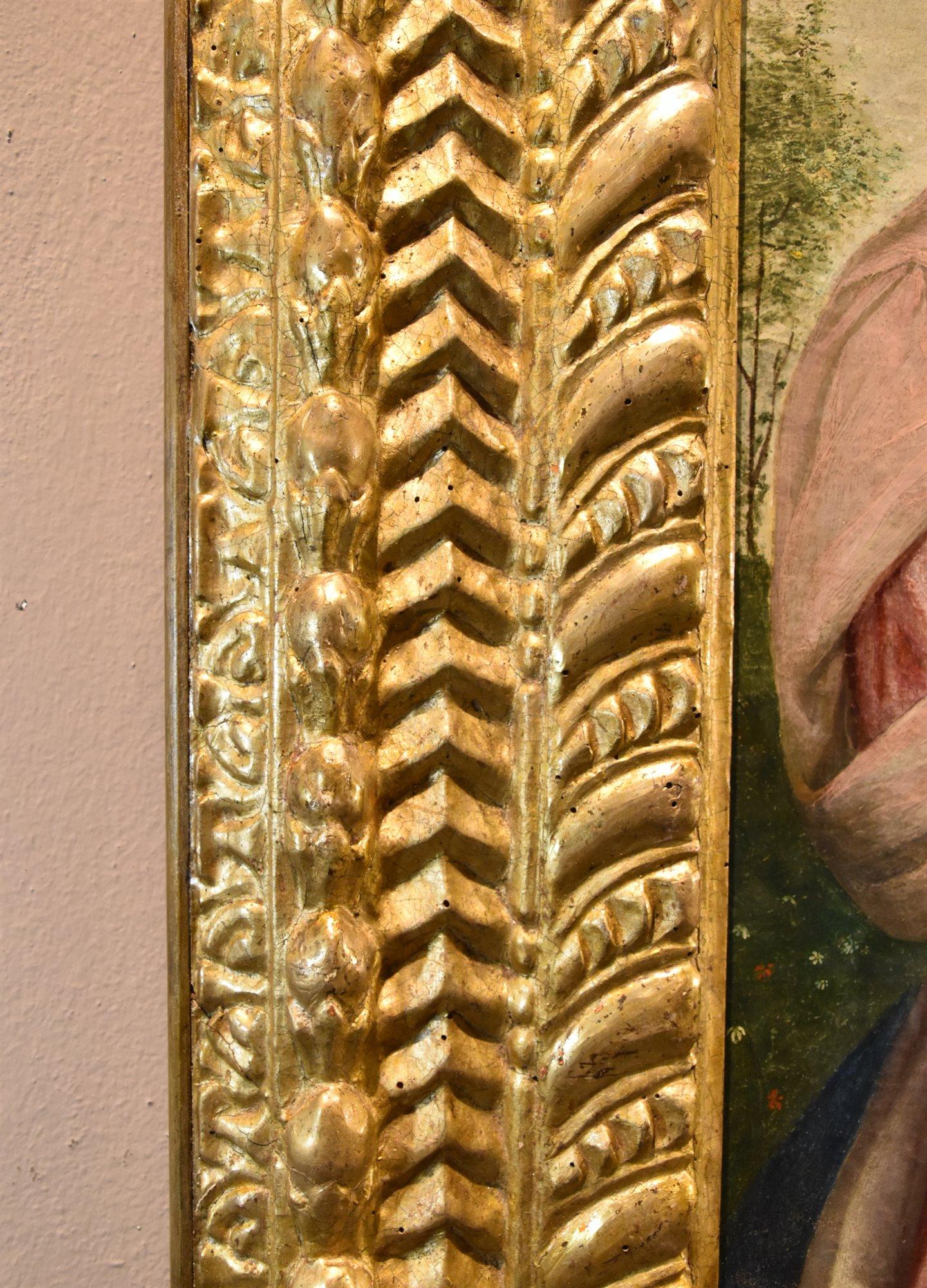Madonna Bambina XVI secolo Dipinto Olio su tavola Scuola toscana Antico maestro Firenze in vendita 6