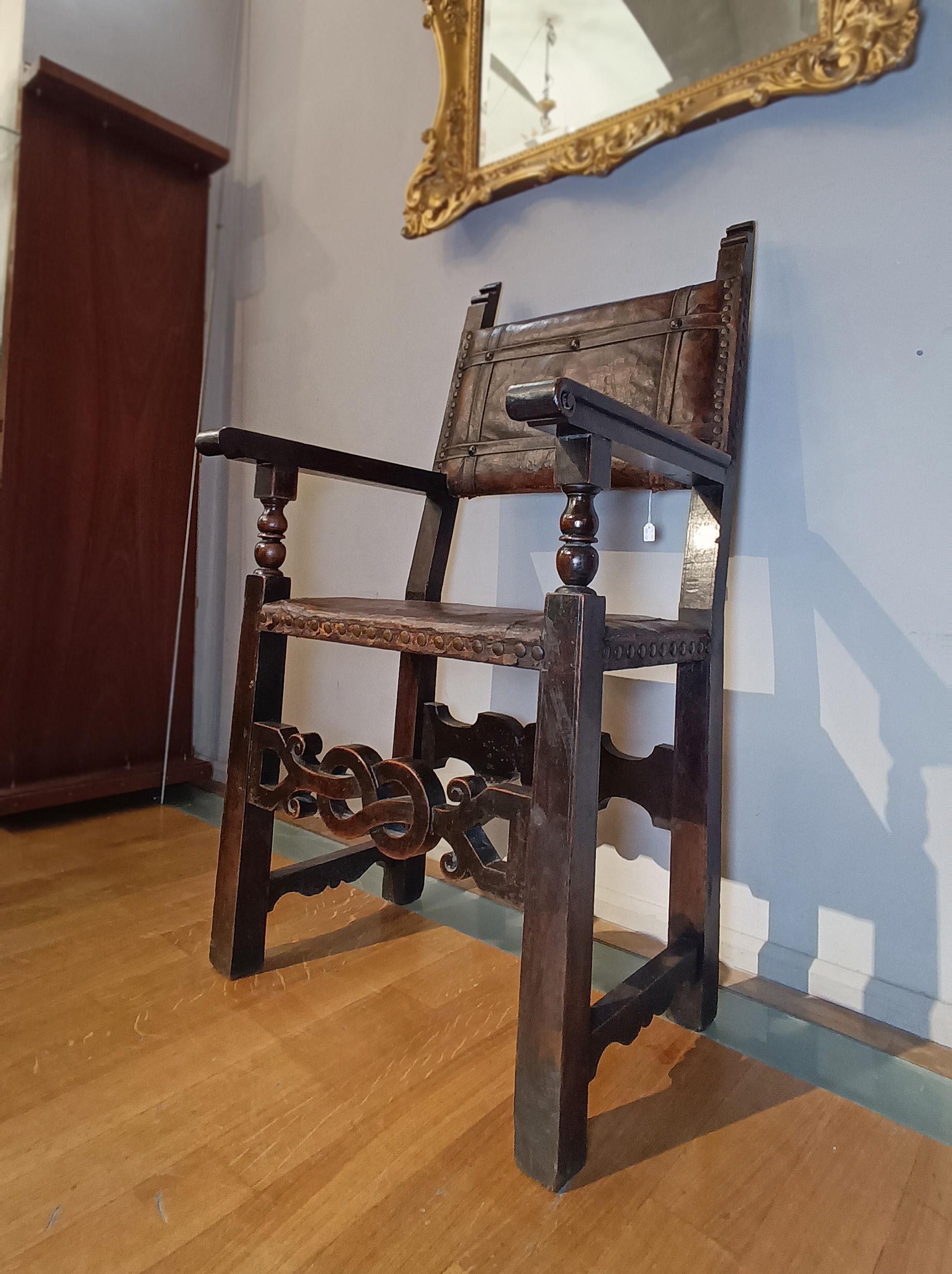 16th CENTURY TUSCANY RENAISSANCE ARMCHAIR en venta 2
