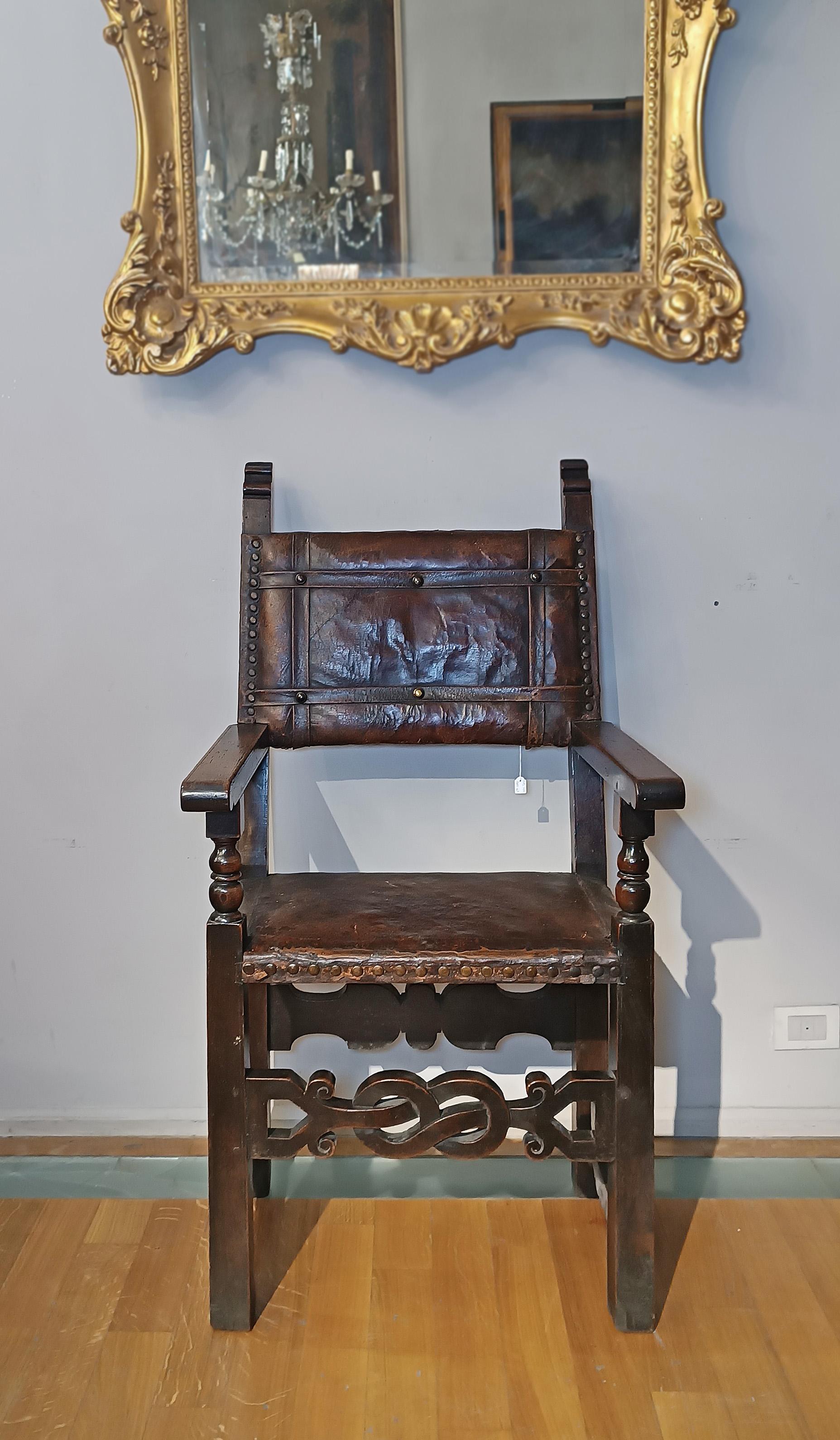 16th CENTURY TUSCANY RENAISSANCE ARMCHAIR en venta 4