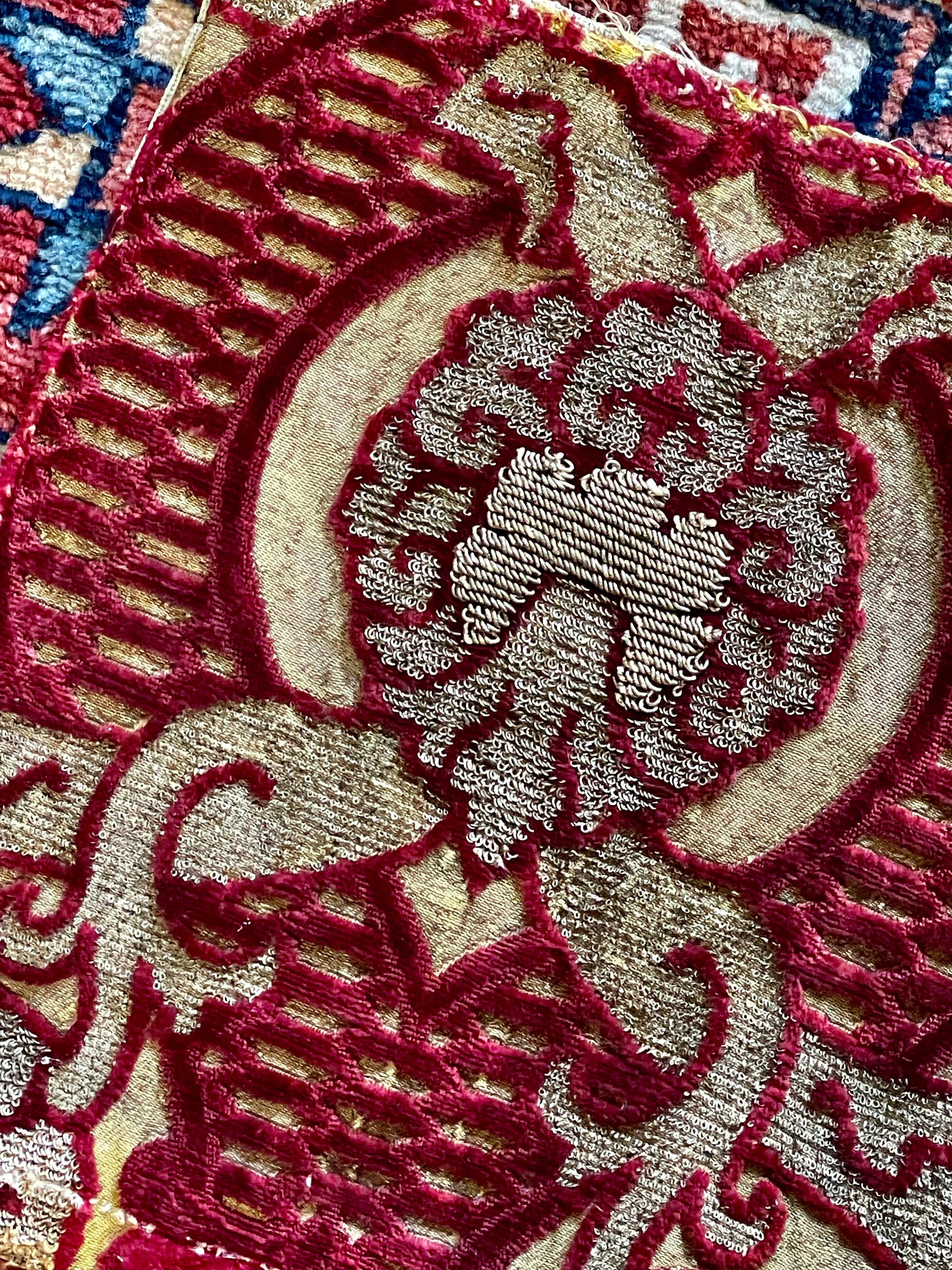 16th Century Venetian Renaissance Silk Velvet Panel For Sale 1