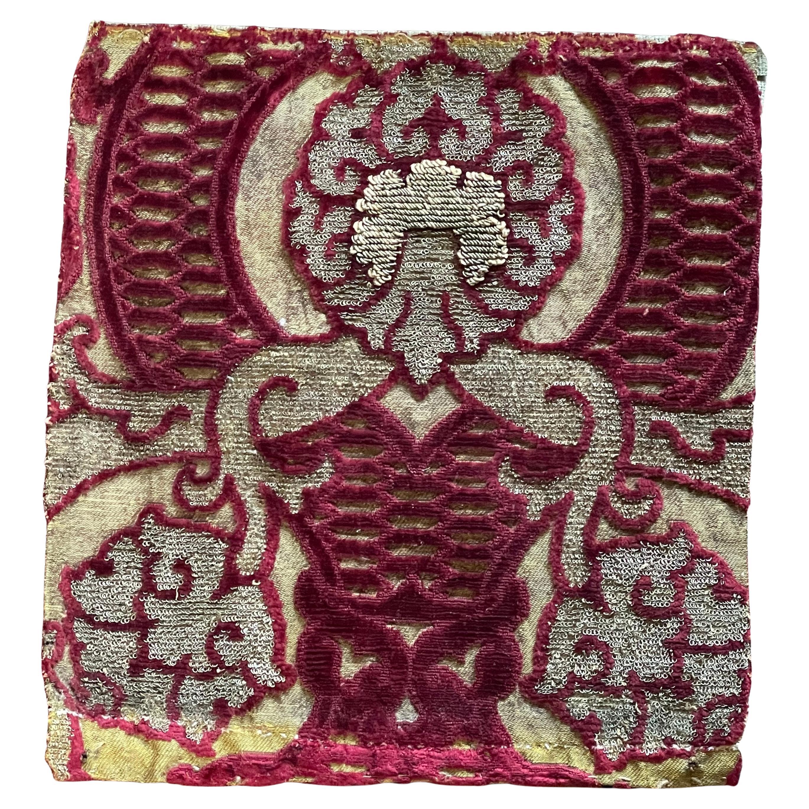 16th Century Venetian Renaissance Silk Velvet Panel