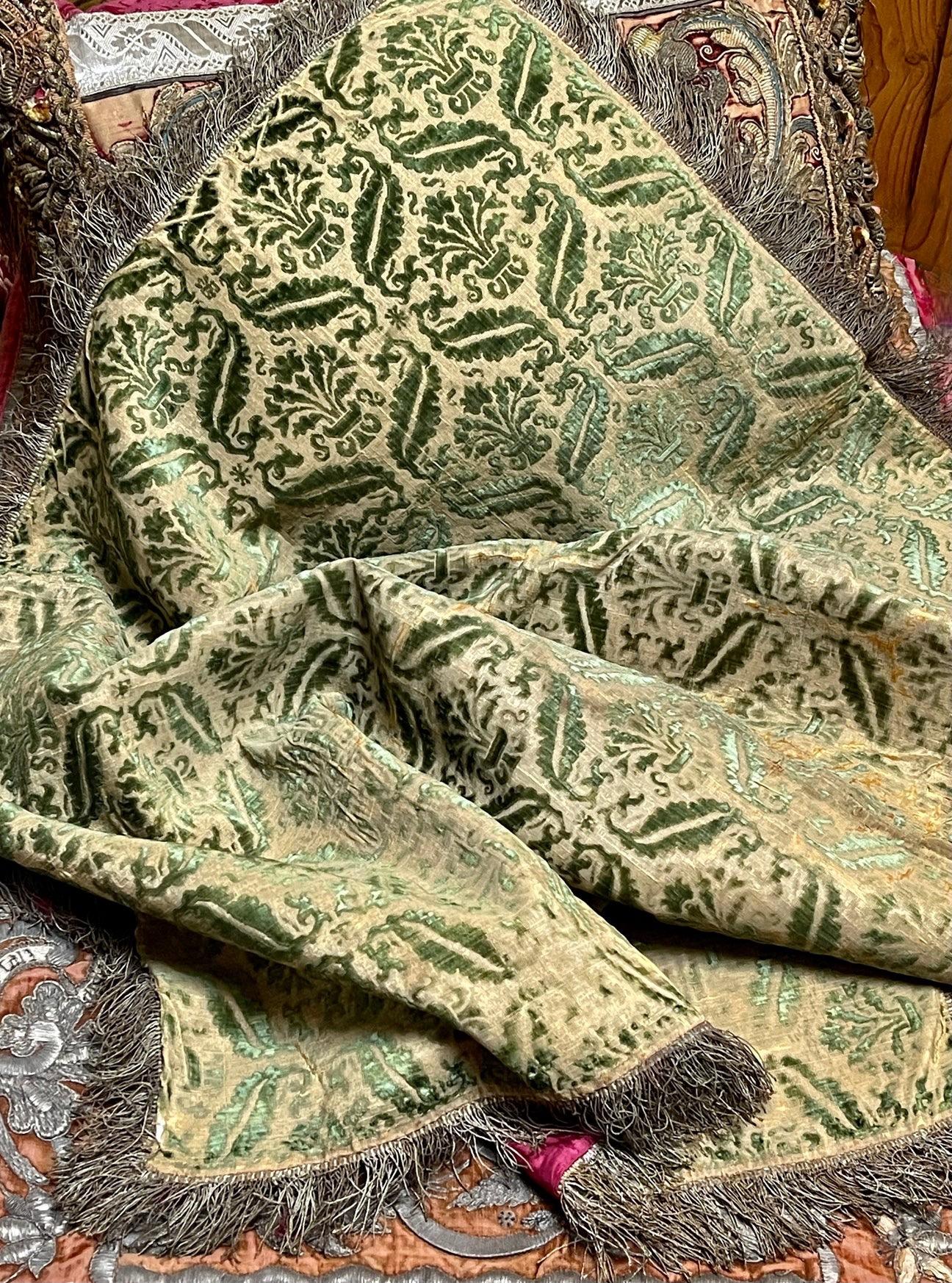 Hand-Woven 16th Century Venetian Silk Velvet Cover For Sale