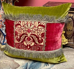 16th Century Venetian Silk Velvet Panel Pillow