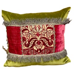 16th Century Venetian Silk Velvet Panel Pillow