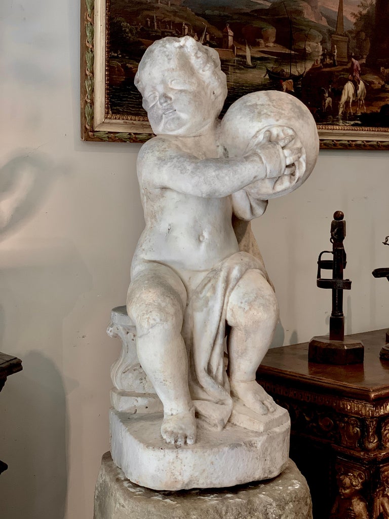 16th Century White Marble Statue of Child Hercules For Sale at 1stDibs