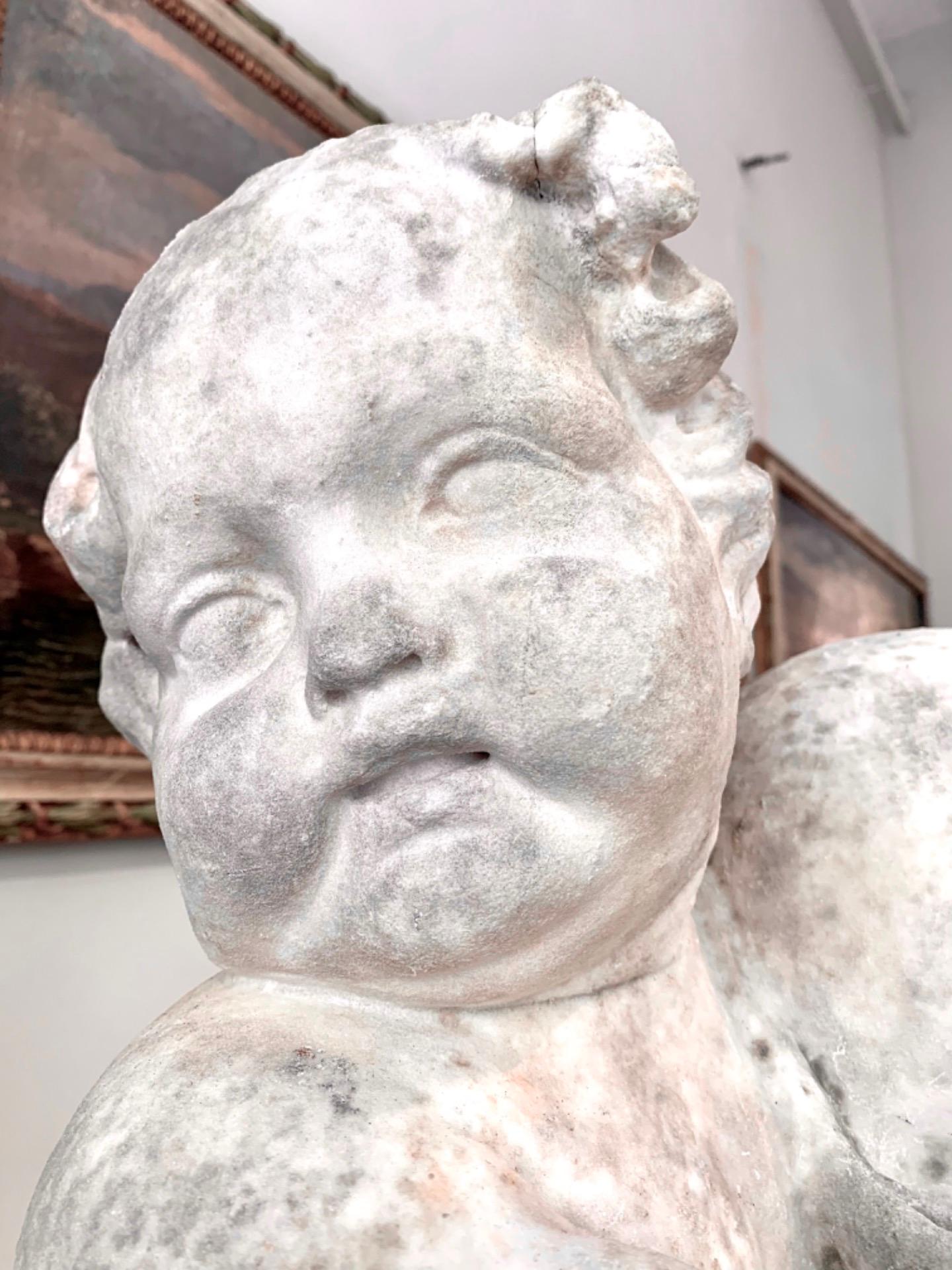 Italian 16th Century White Marble Statue of Child Hercules