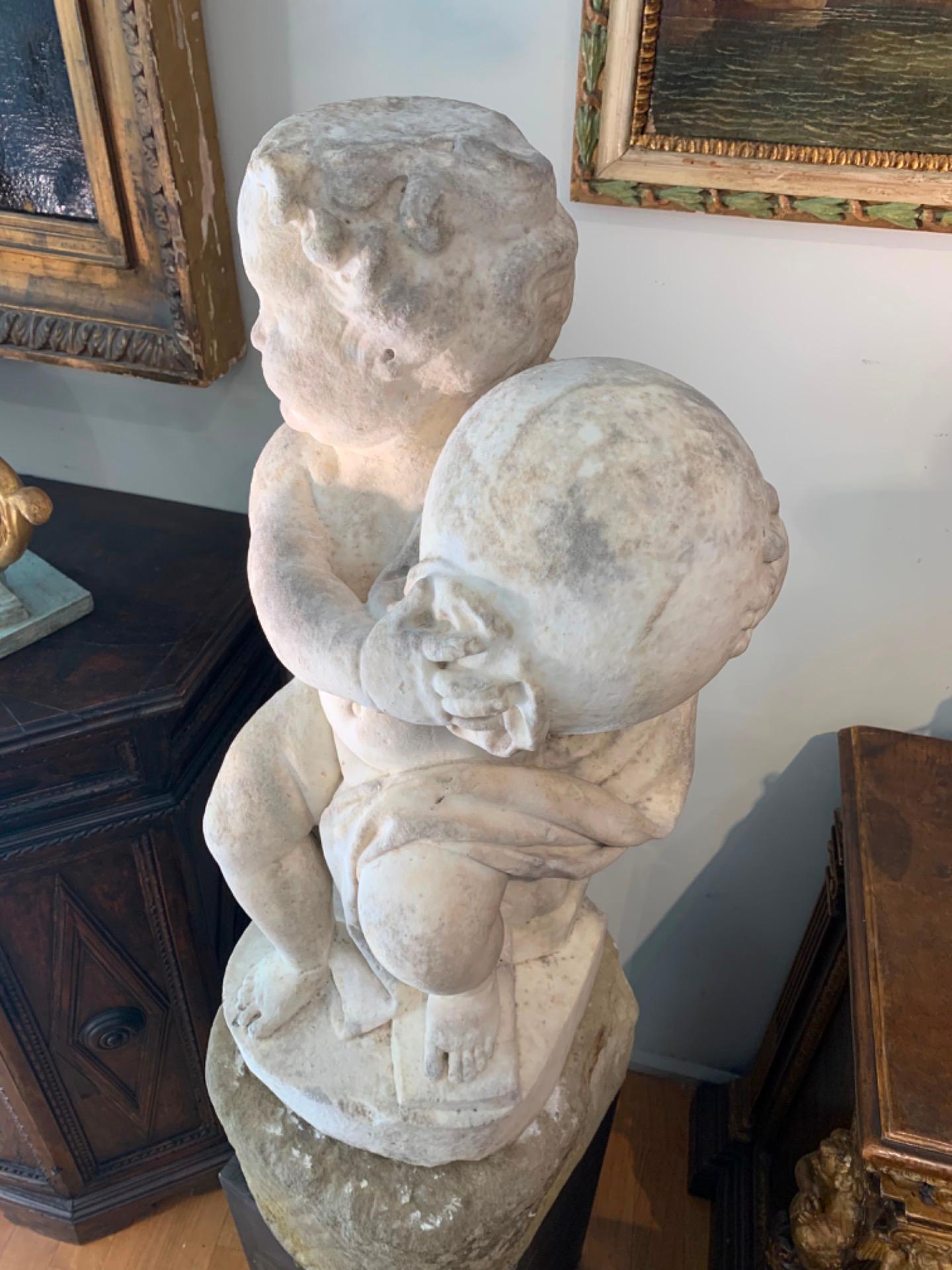 18th Century and Earlier 16th Century White Marble Statue of Child Hercules