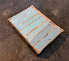 16th Decorative Tile Glazed in Turquoise with an Iron Frame