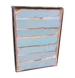 16th Decorative Tile Glazed in Turquoise with an Iron Frame