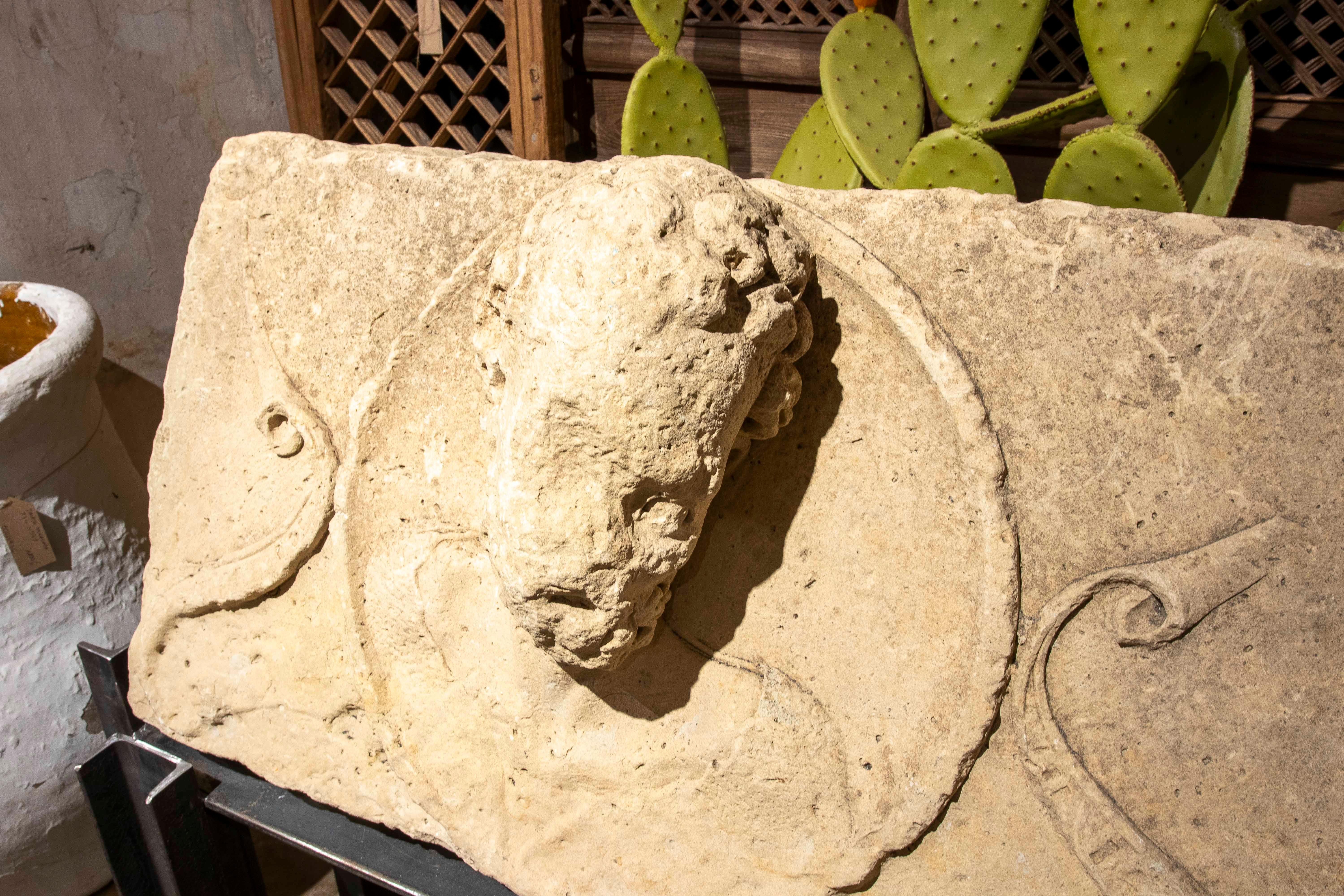 18th Century and Earlier 16th Hand Carved Stone Relief Renaissance Building Façade For Sale