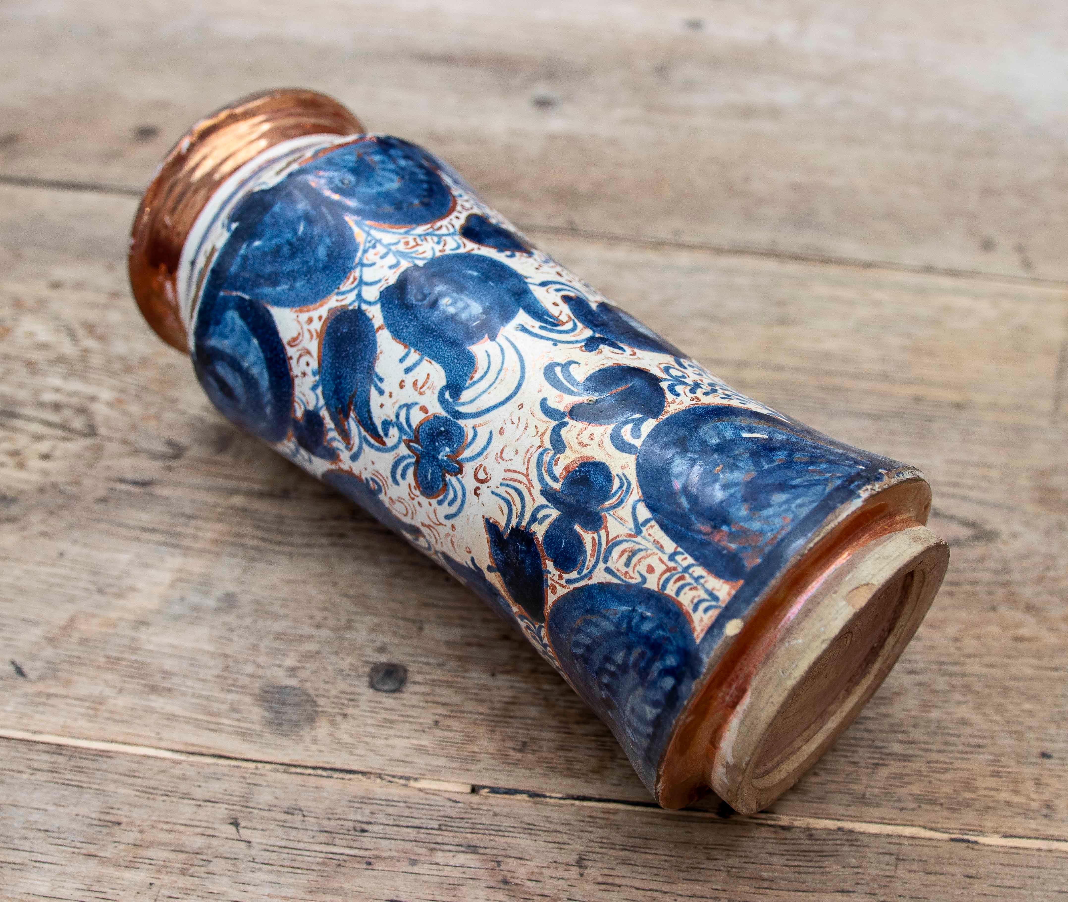 Jarra Hispano-Mooris XVI de Talavera Policromada con Reflejos Metálicos en venta 9