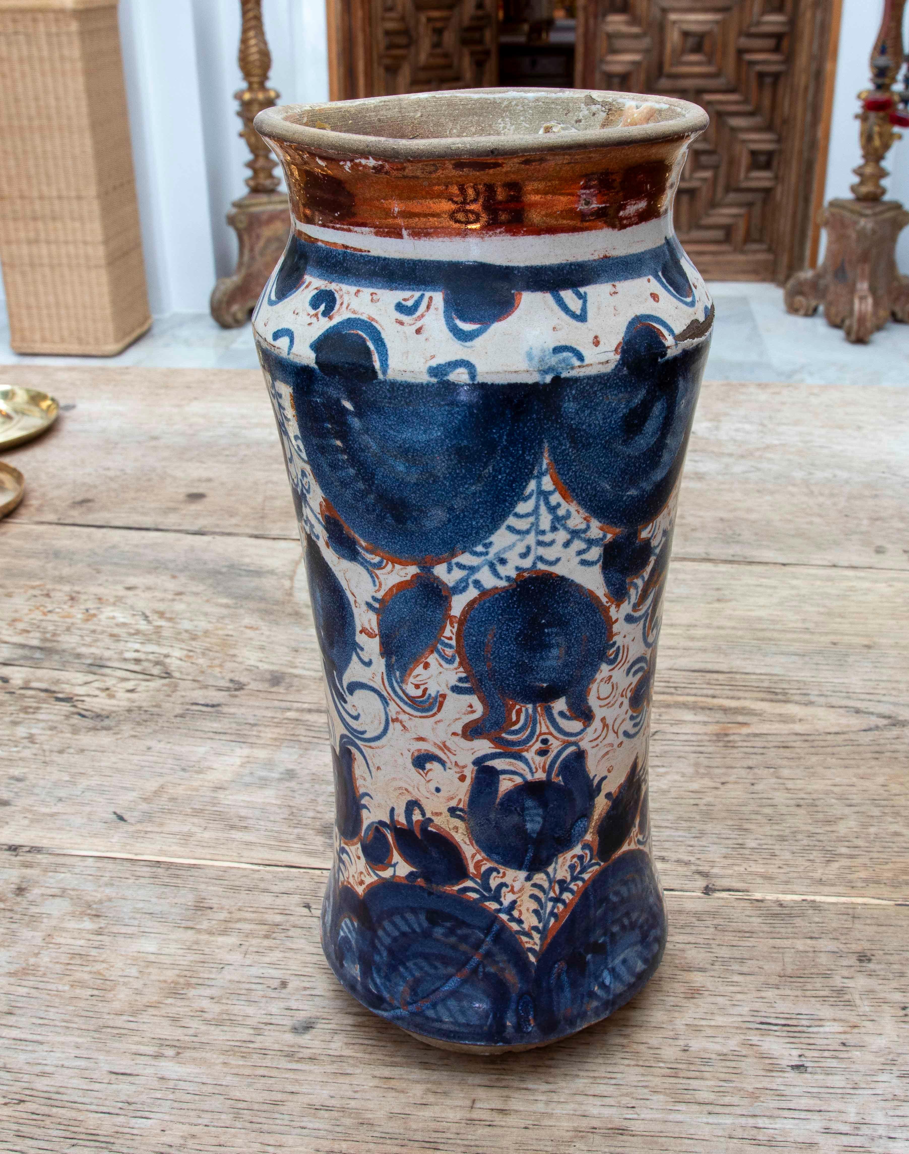 Jarra Hispano-Mooris XVI de Talavera Policromada con Reflejos Metálicos Español en venta