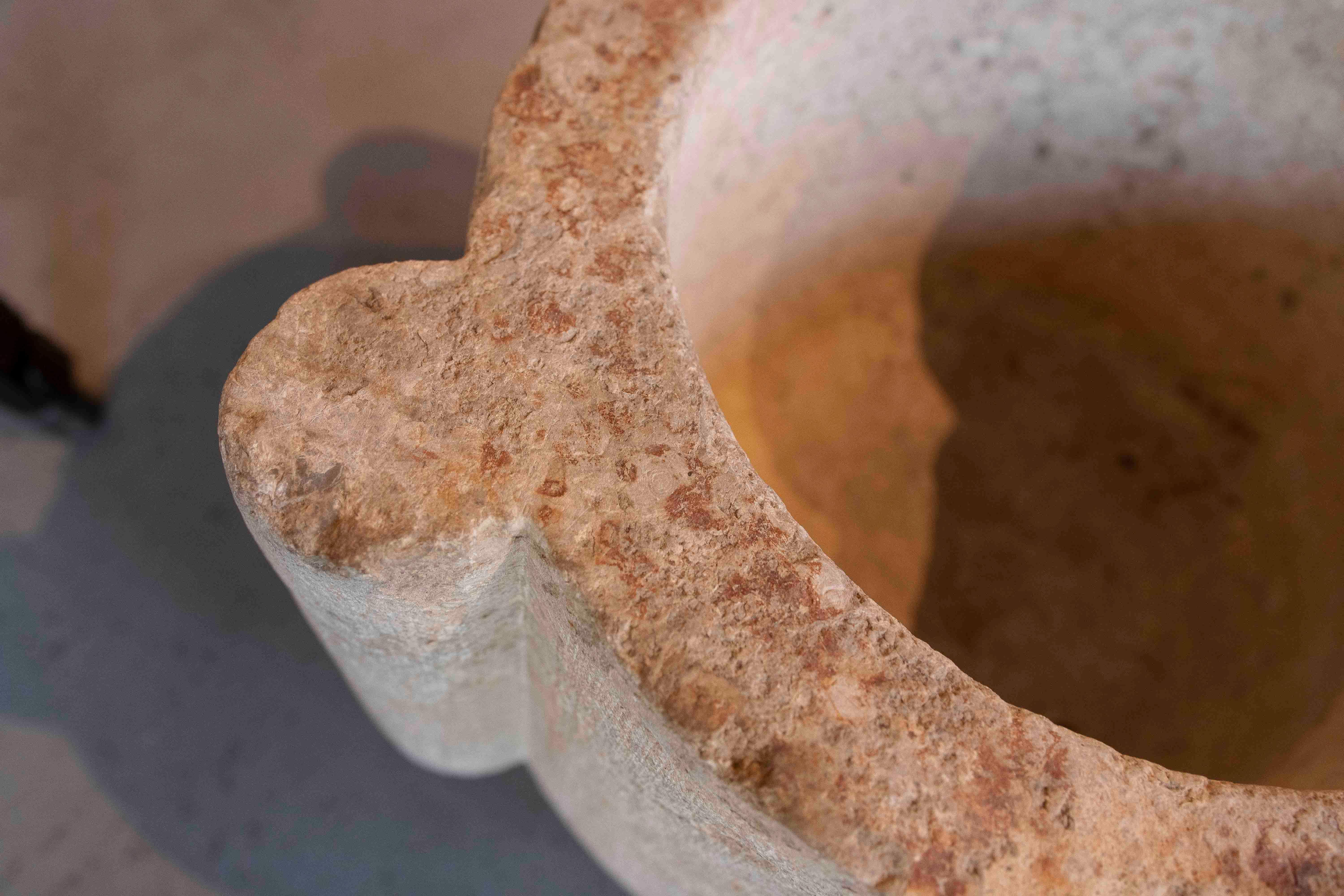 16th Large Antique Carved Stone Mortar For Sale 5