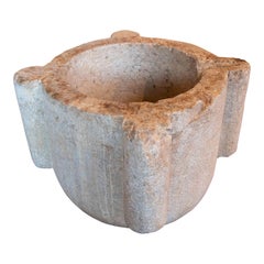16th Large Antique Carved Stone Mortar