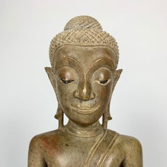 16th or 17th Century Northern Thai Carved Stone Buddha, Phayo