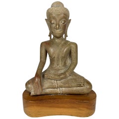 Antique 16th or 17th Century Northern Thai Carved Stone Buddha, Phayo