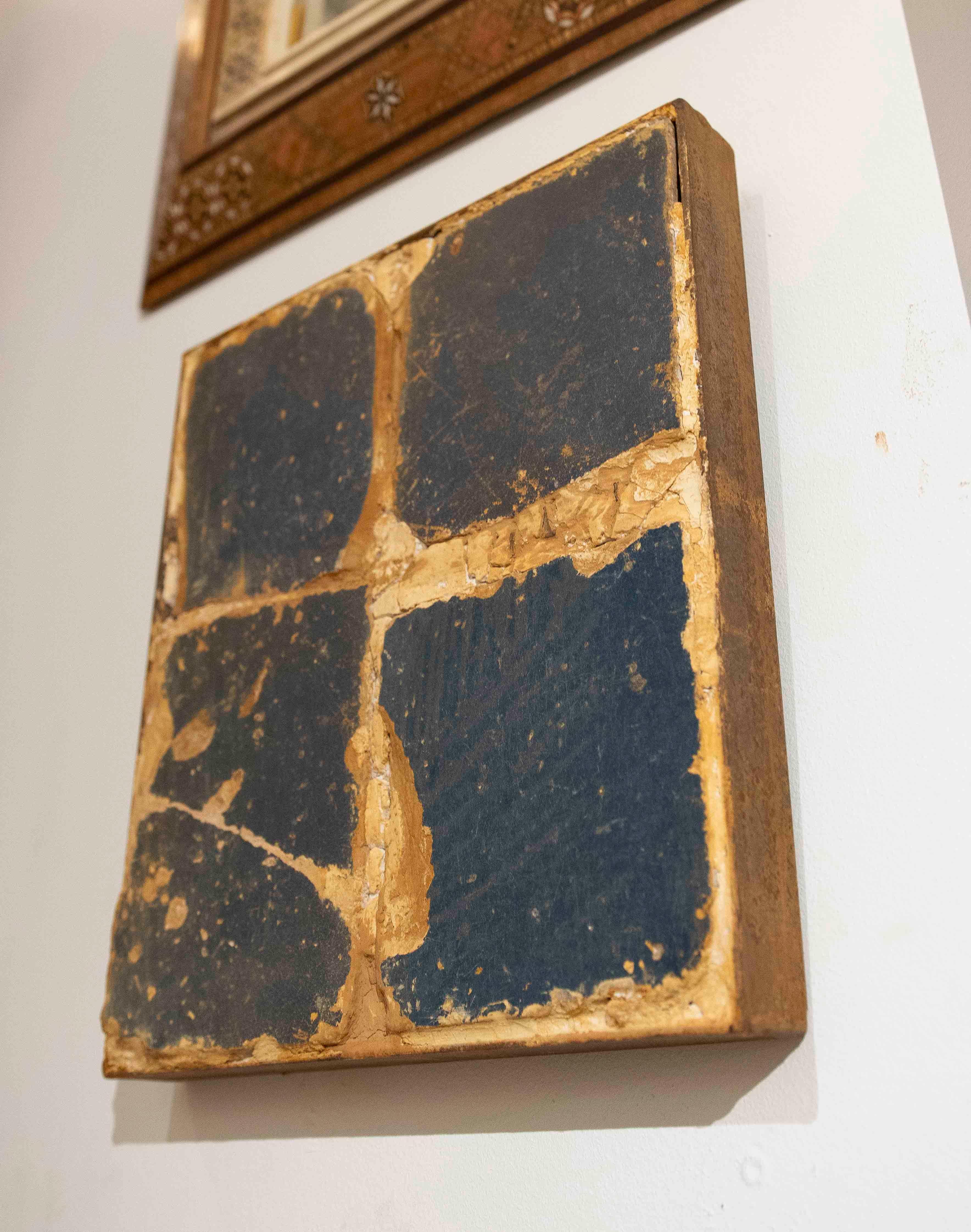 16th Panel of Antique Blue Tiles with Patina and Authentic Aging en venta 4