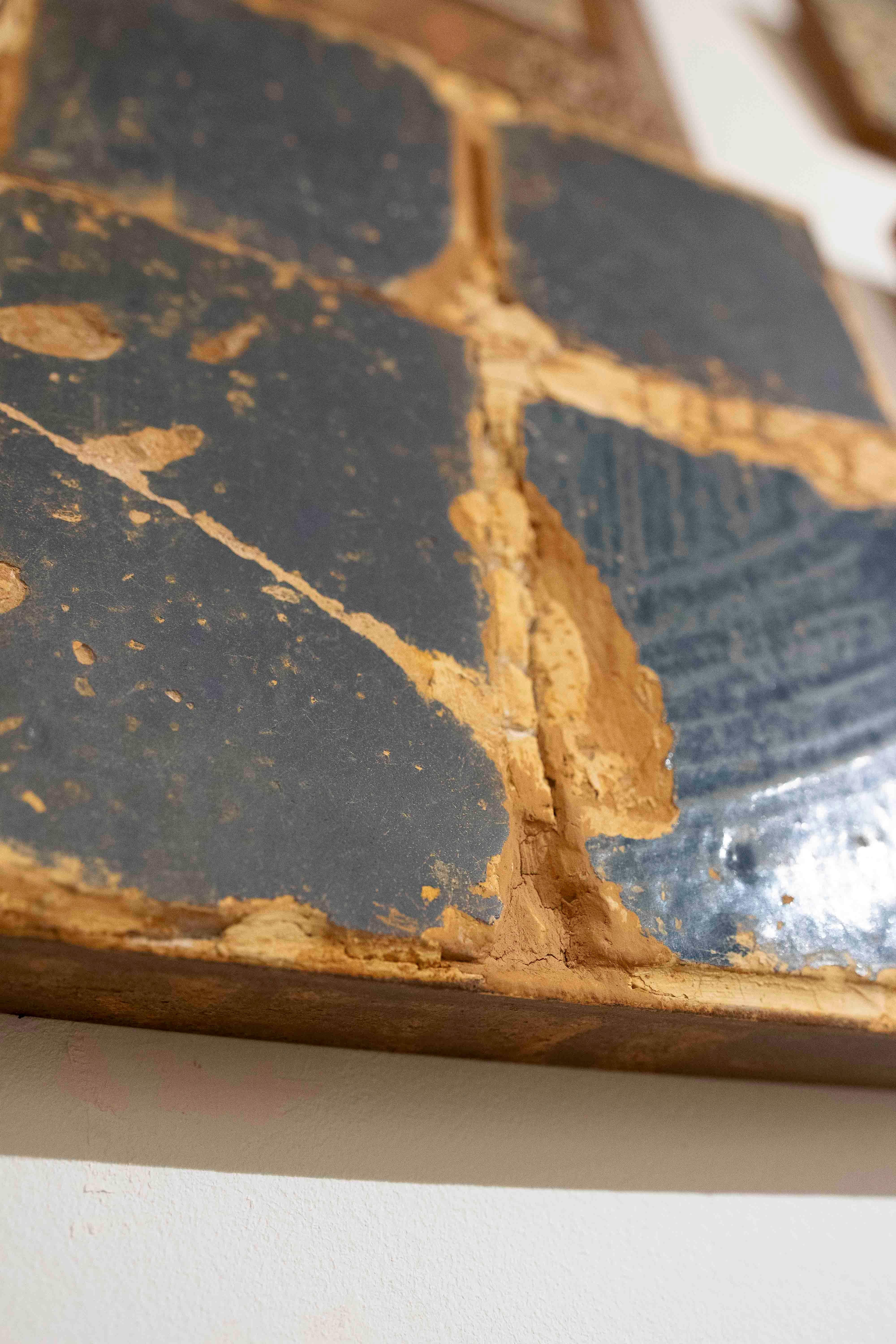 16th Panel of Antique Blue Tiles with Patina and Authentic Aging en venta 5