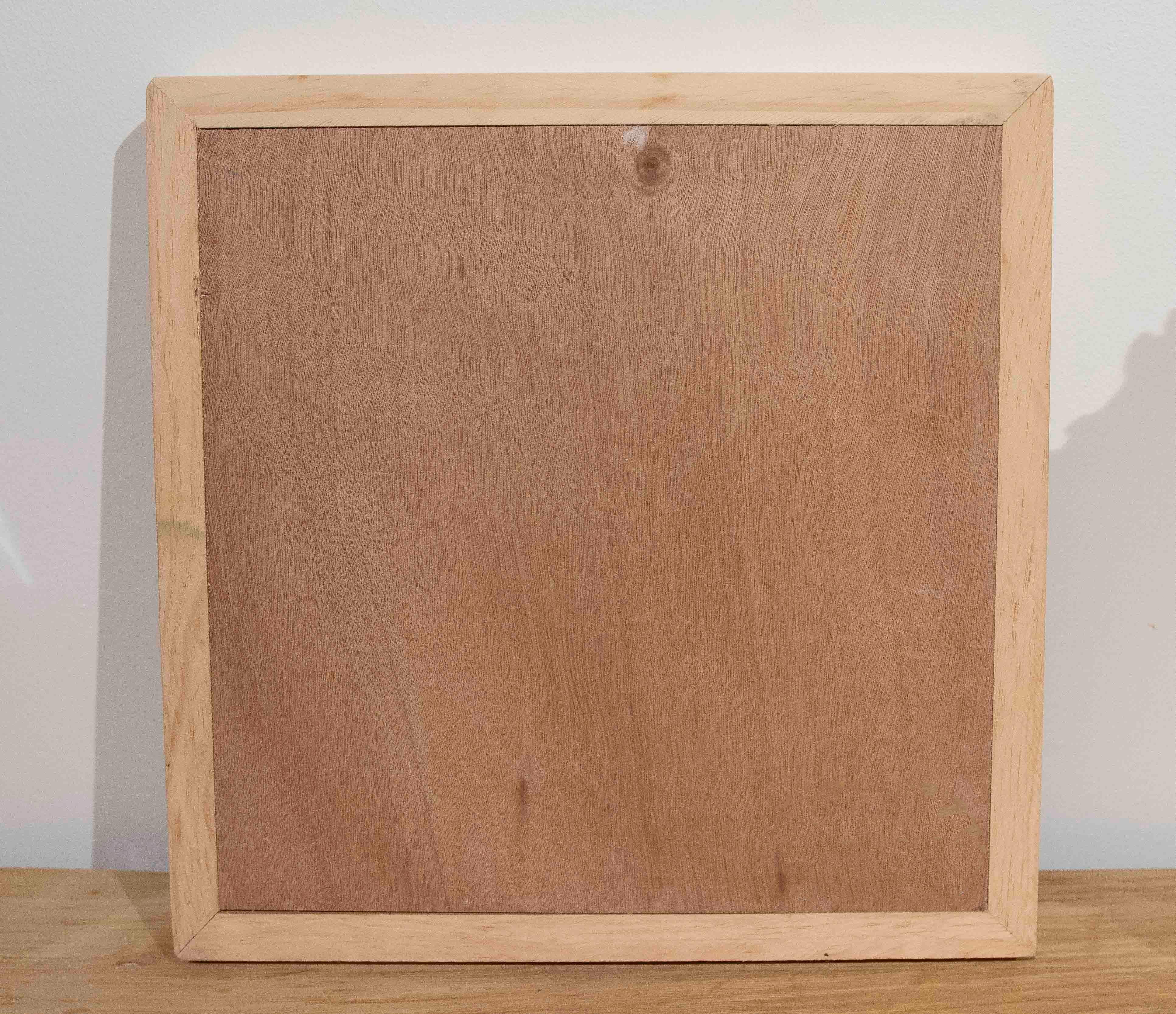 16th Panel of Four Antique Geometric Glazed Tiles in a Wooden Frame in vendita 7