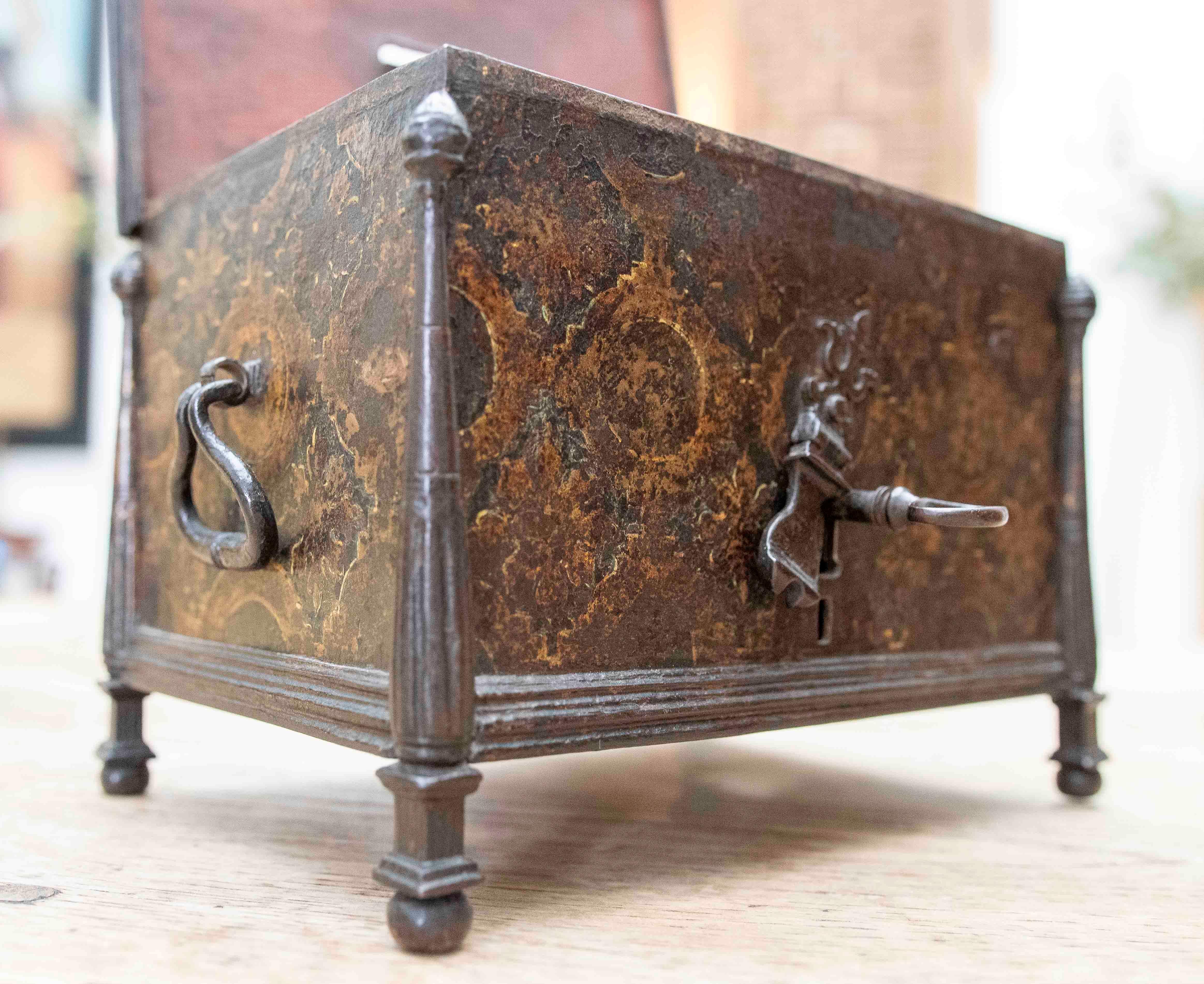 16th Wrought Iron Safe, Renaissance Style, for Donations or Cash Chest For Sale 4