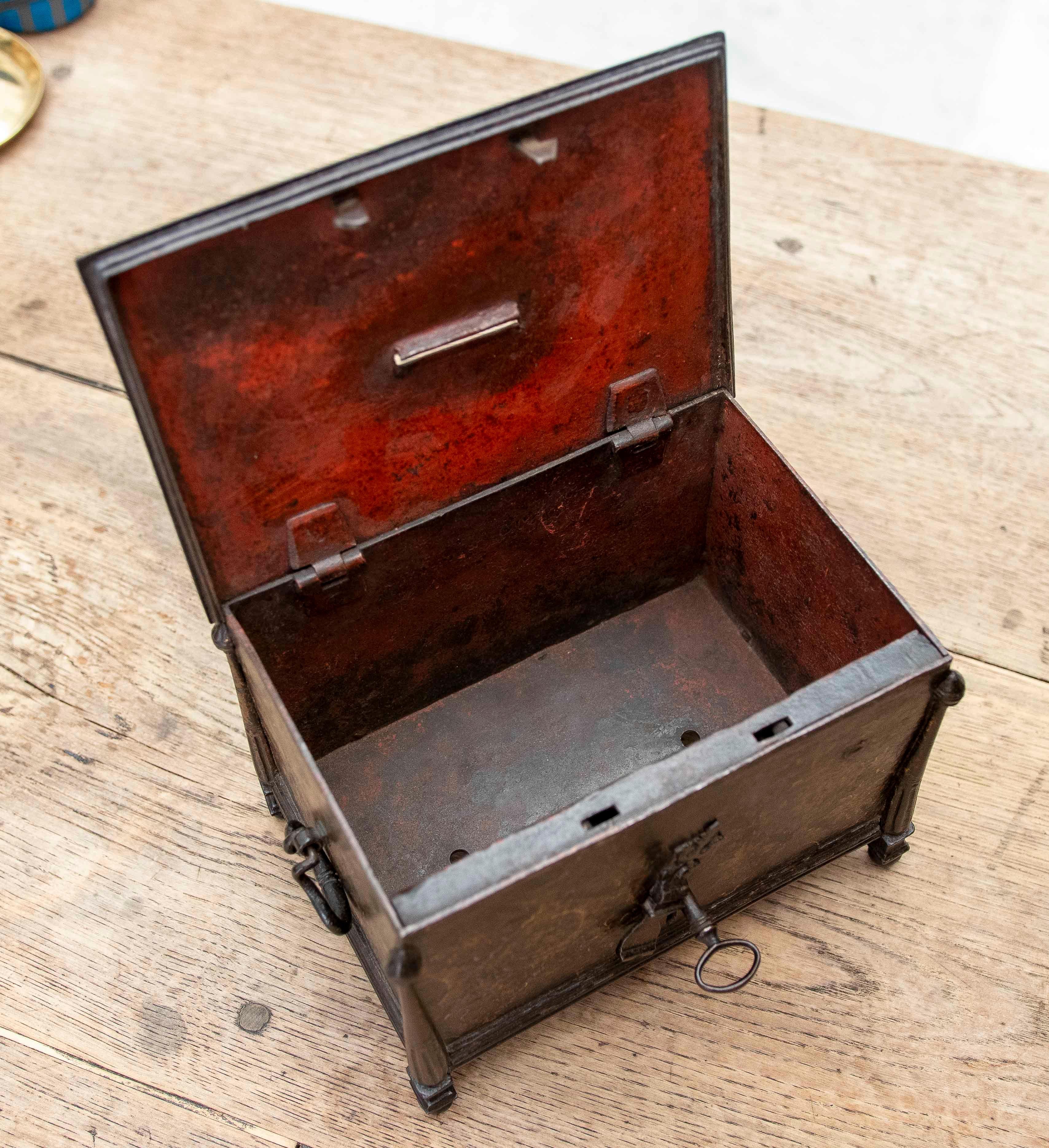 16th Wrought Iron Safe, Renaissance Style, for Donations or Cash Chest For Sale 5