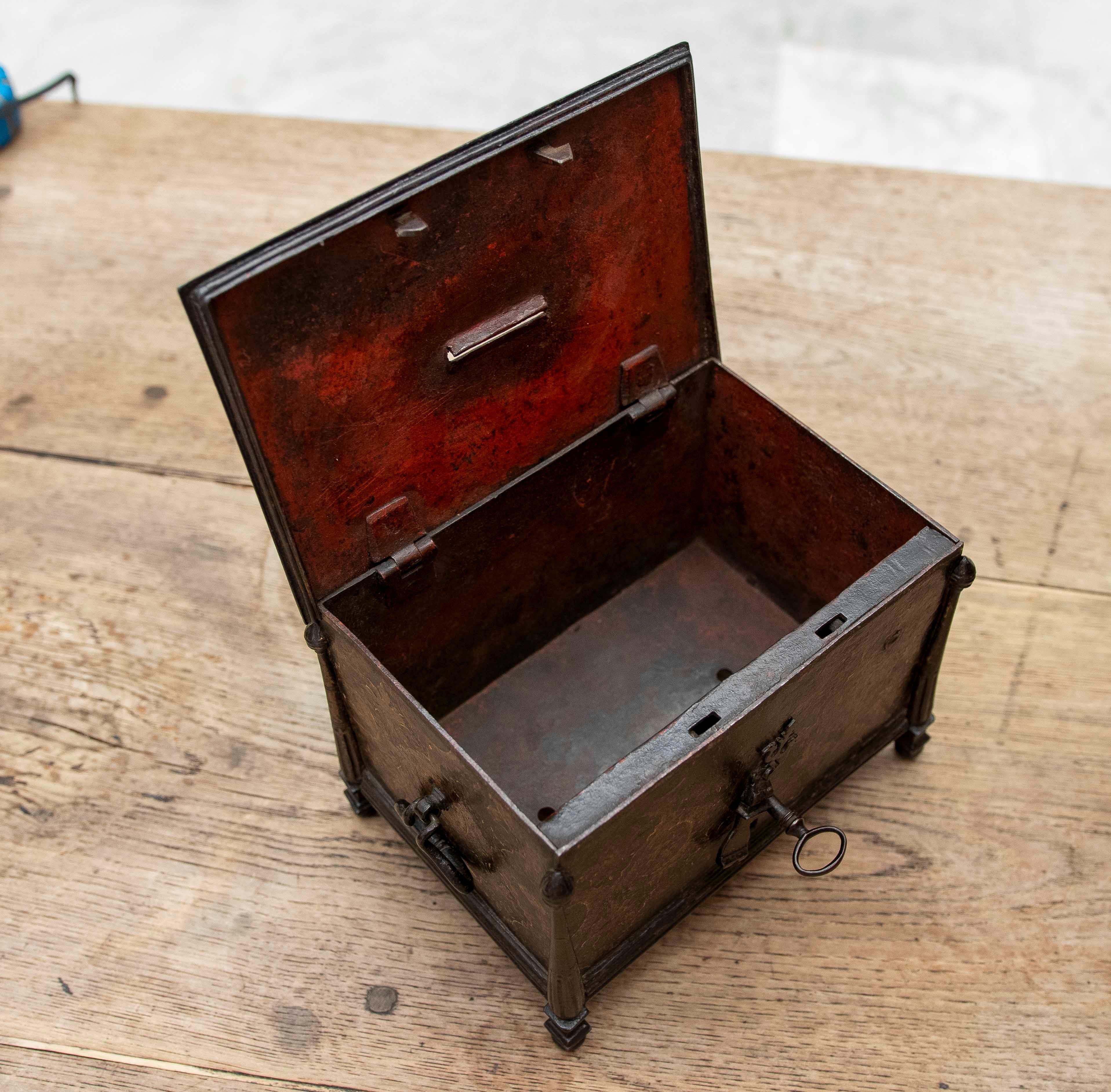 16th Wrought Iron Safe, Renaissance Style, for Donations or Cash Chest For Sale 6