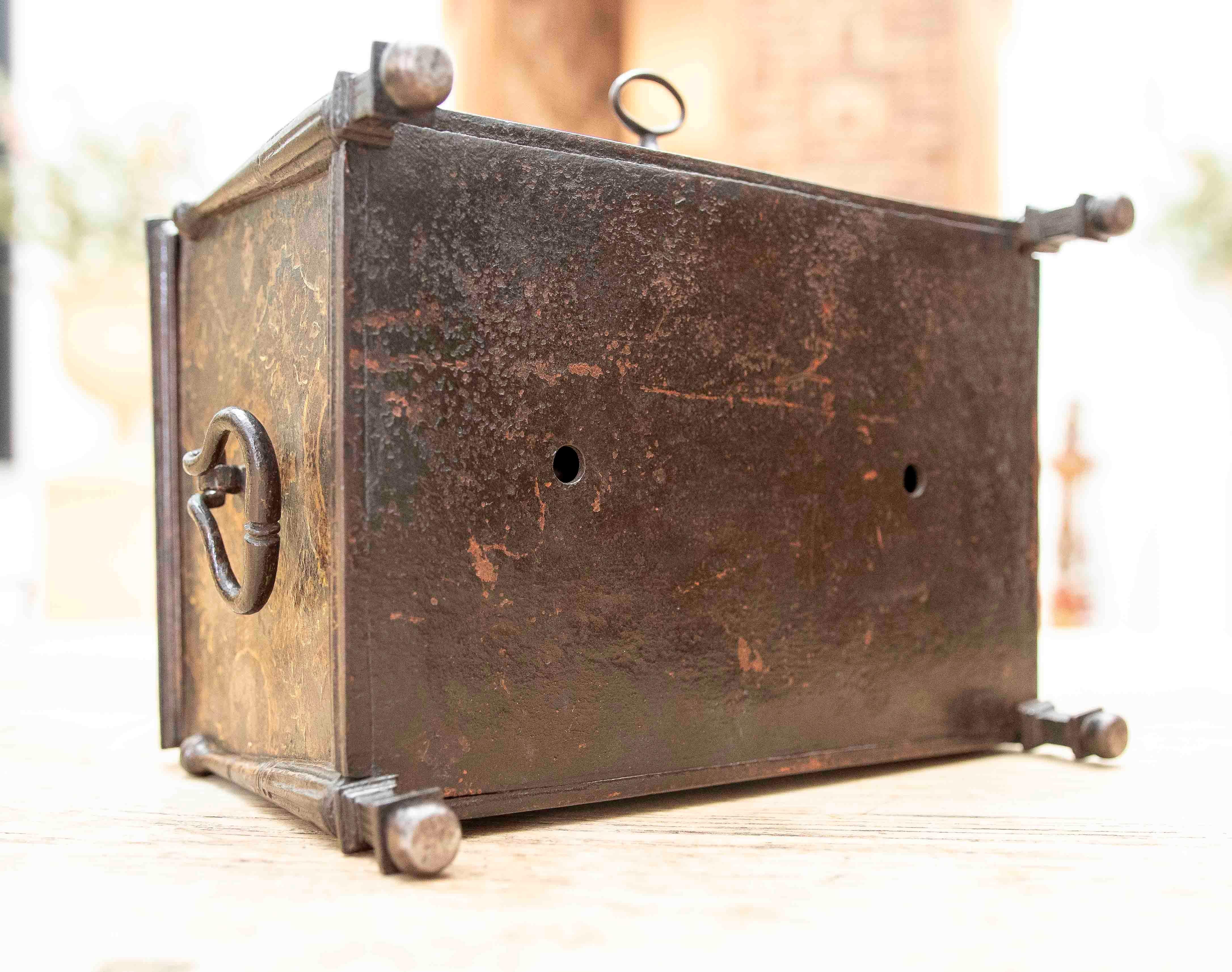 16th Wrought Iron Safe, Renaissance Style, for Donations or Cash Chest For Sale 7